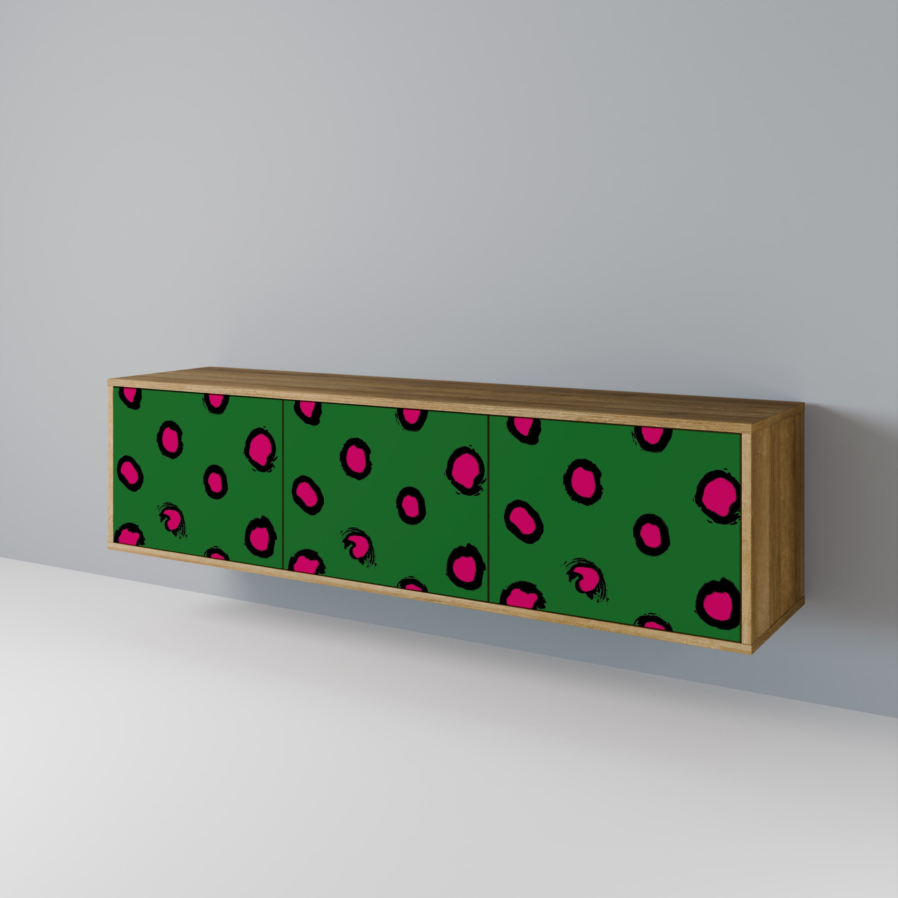 Βάση τηλεόρασης FUNKY SPOTS με 3 πόρτες σε εφέ δρυός