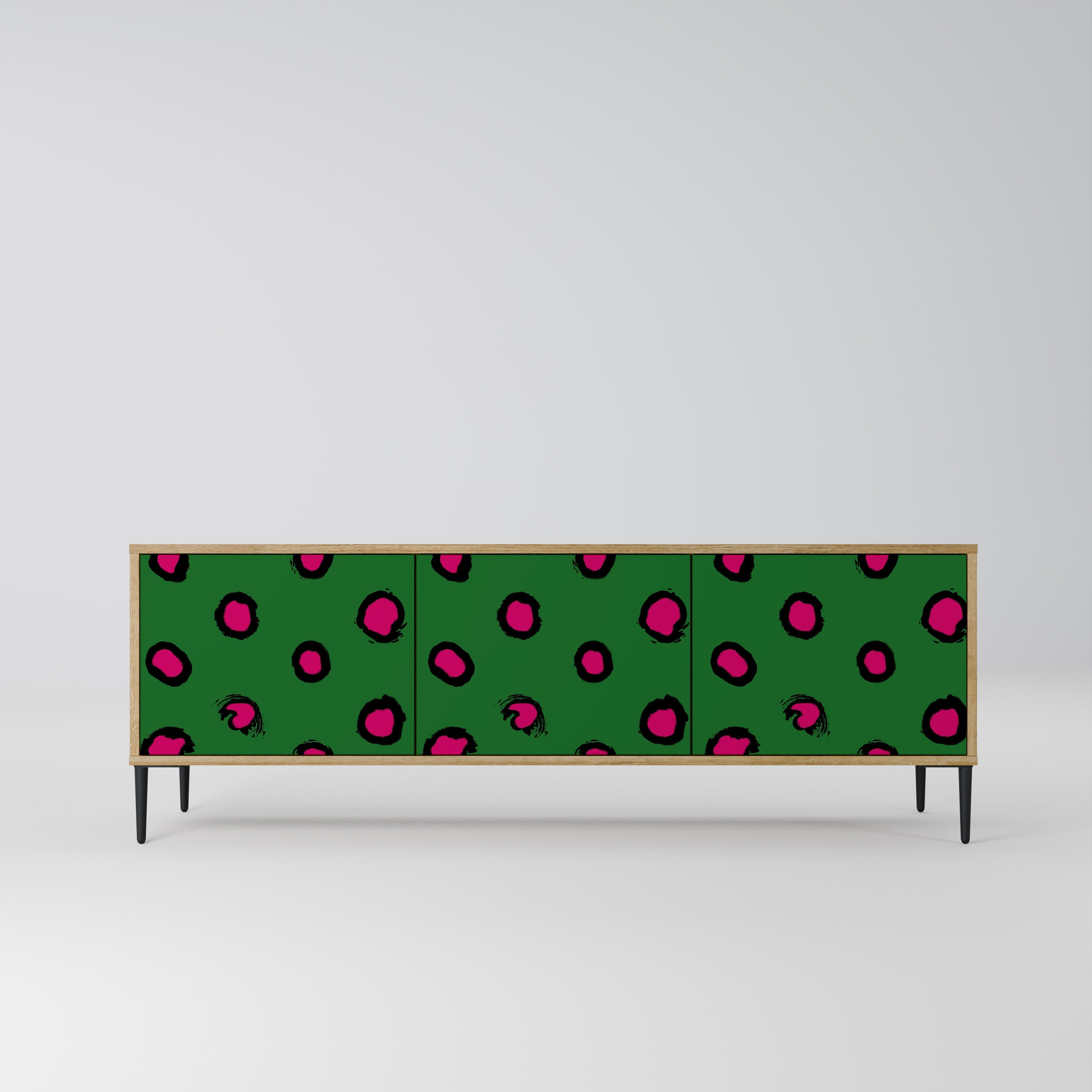 Βάση τηλεόρασης FUNKY SPOTS με 3 πόρτες σε εφέ δρυός