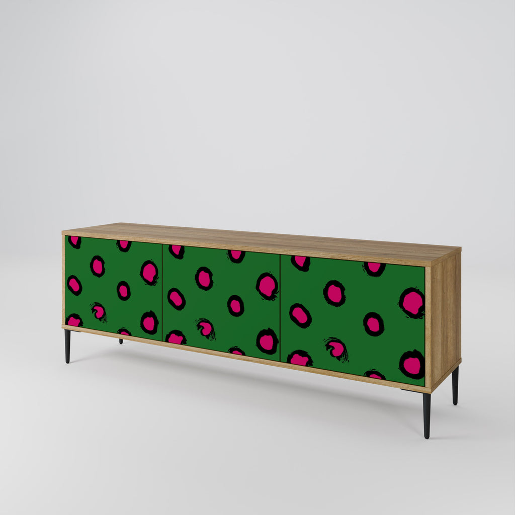 Βάση τηλεόρασης FUNKY SPOTS με 3 πόρτες σε εφέ δρυός