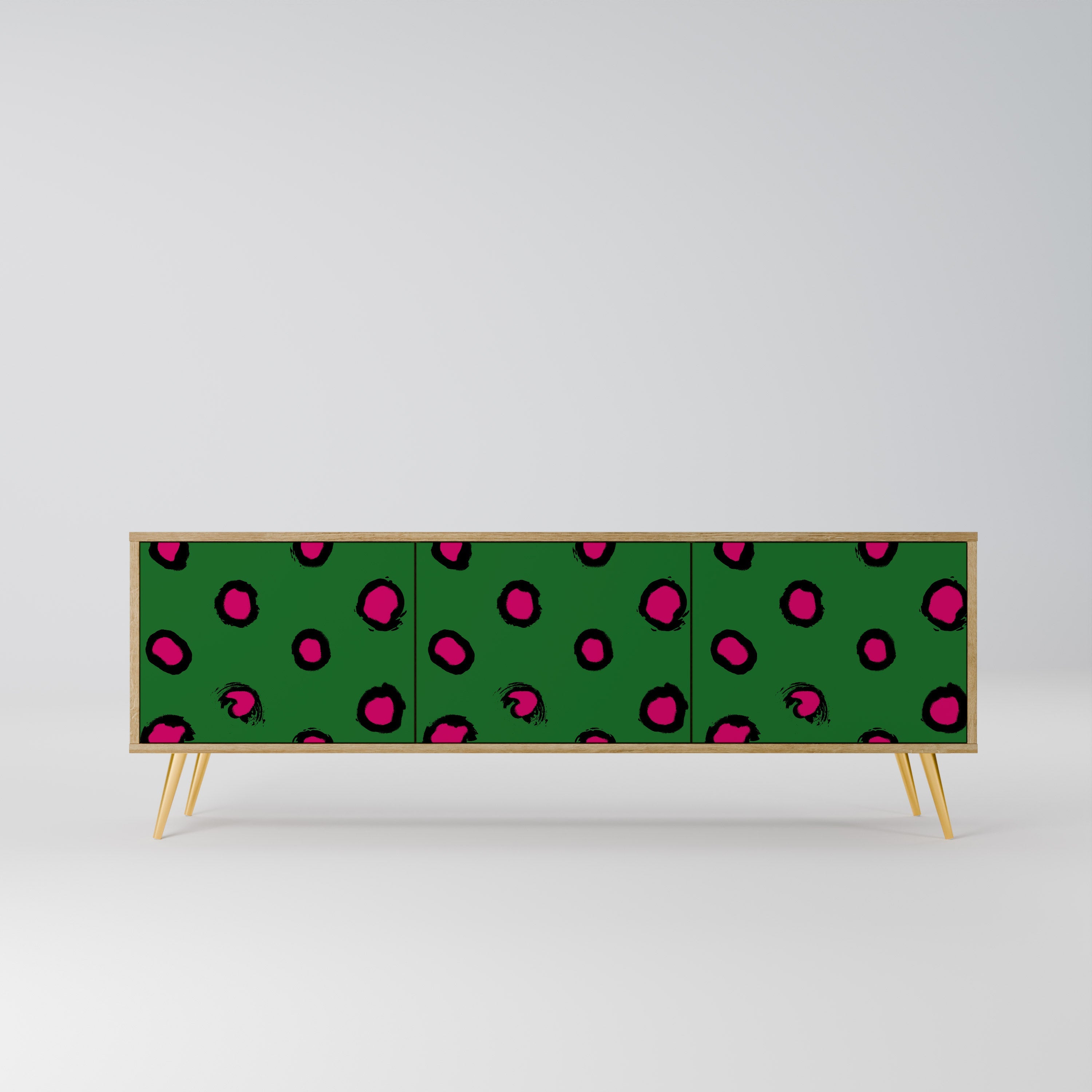 Βάση τηλεόρασης FUNKY SPOTS με 3 πόρτες σε εφέ δρυός