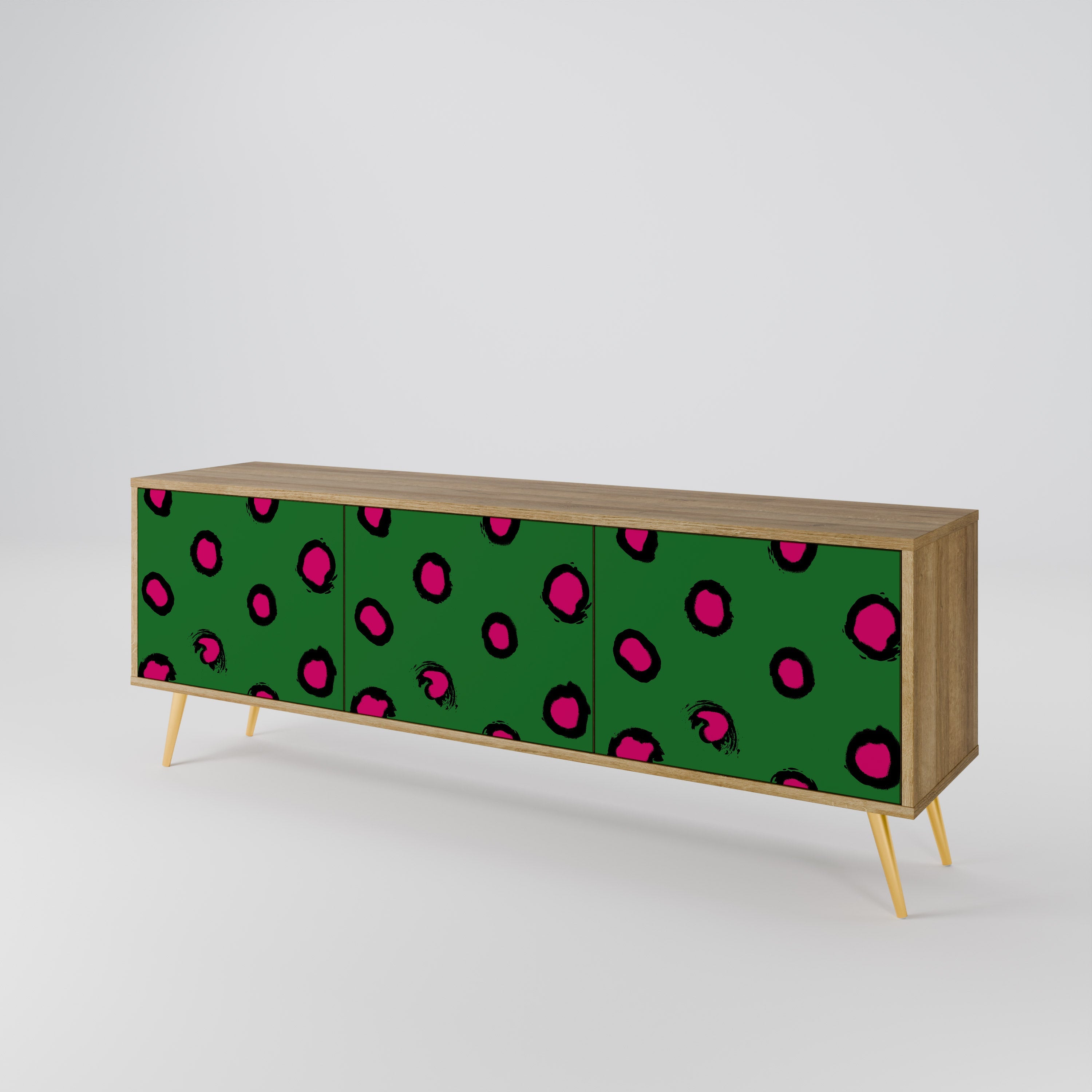Βάση τηλεόρασης FUNKY SPOTS με 3 πόρτες σε εφέ δρυός