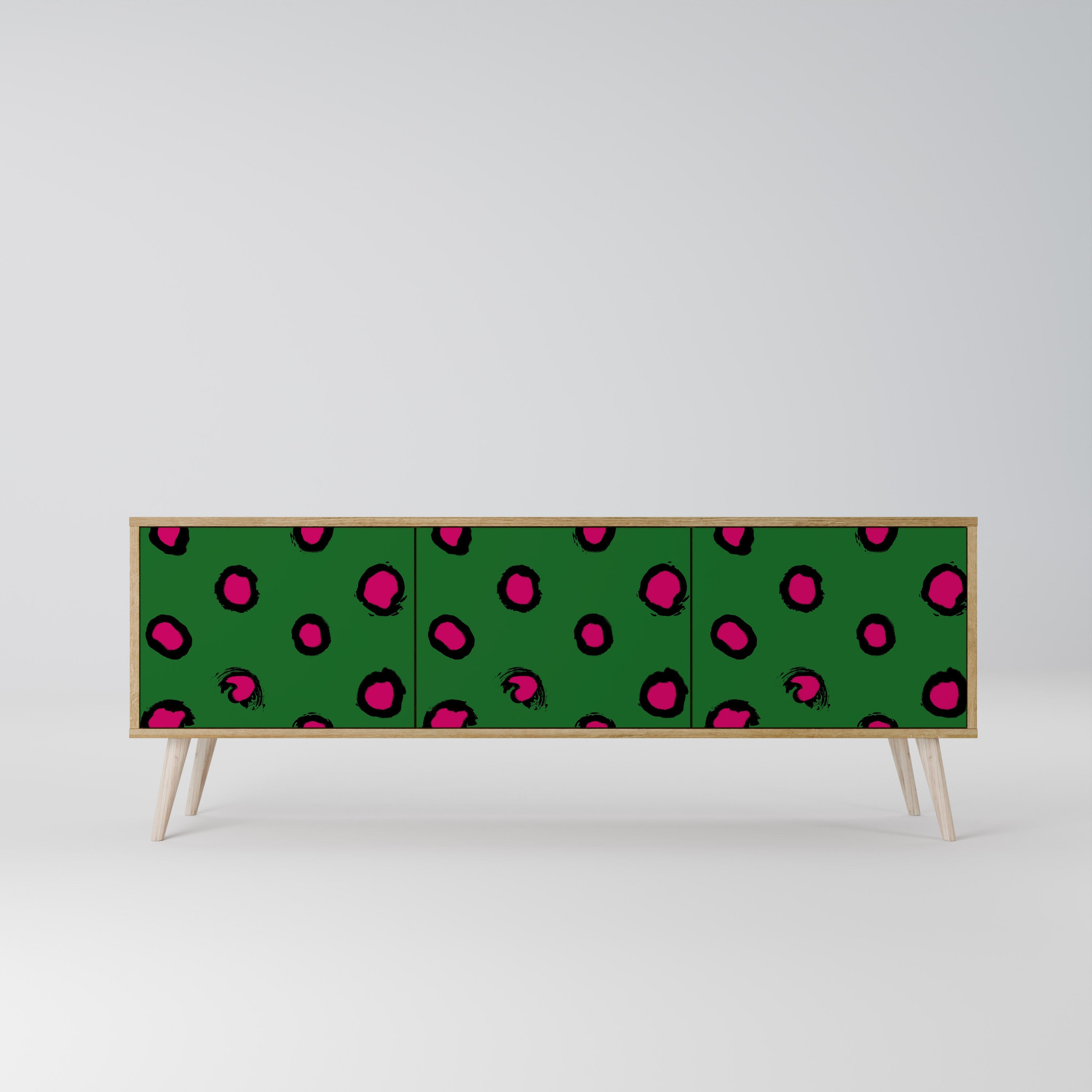 Βάση τηλεόρασης FUNKY SPOTS με 3 πόρτες σε εφέ δρυός