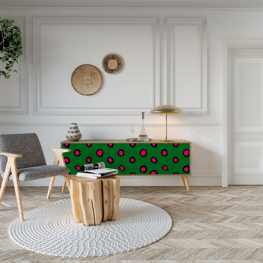Βάση τηλεόρασης FUNKY SPOTS με 3 πόρτες σε εφέ δρυός