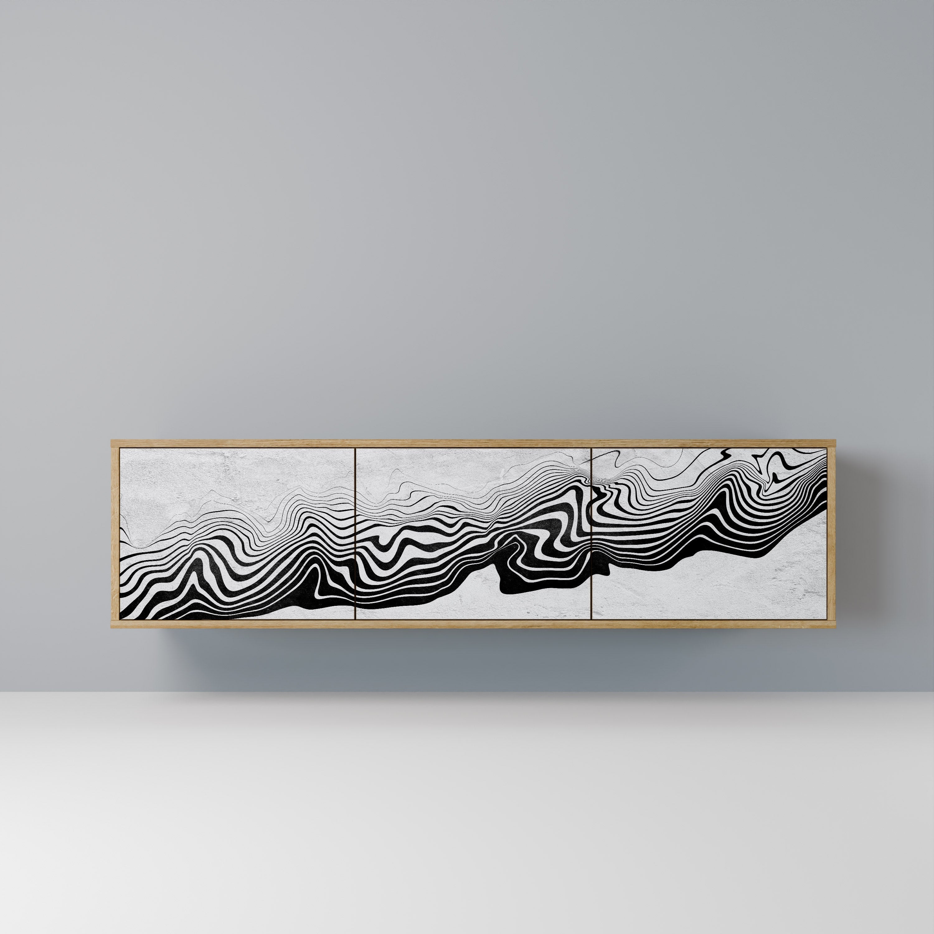 Βάση τηλεόρασης MONOCHROME MIRAGE 3 πορτών σε εφέ δρυός