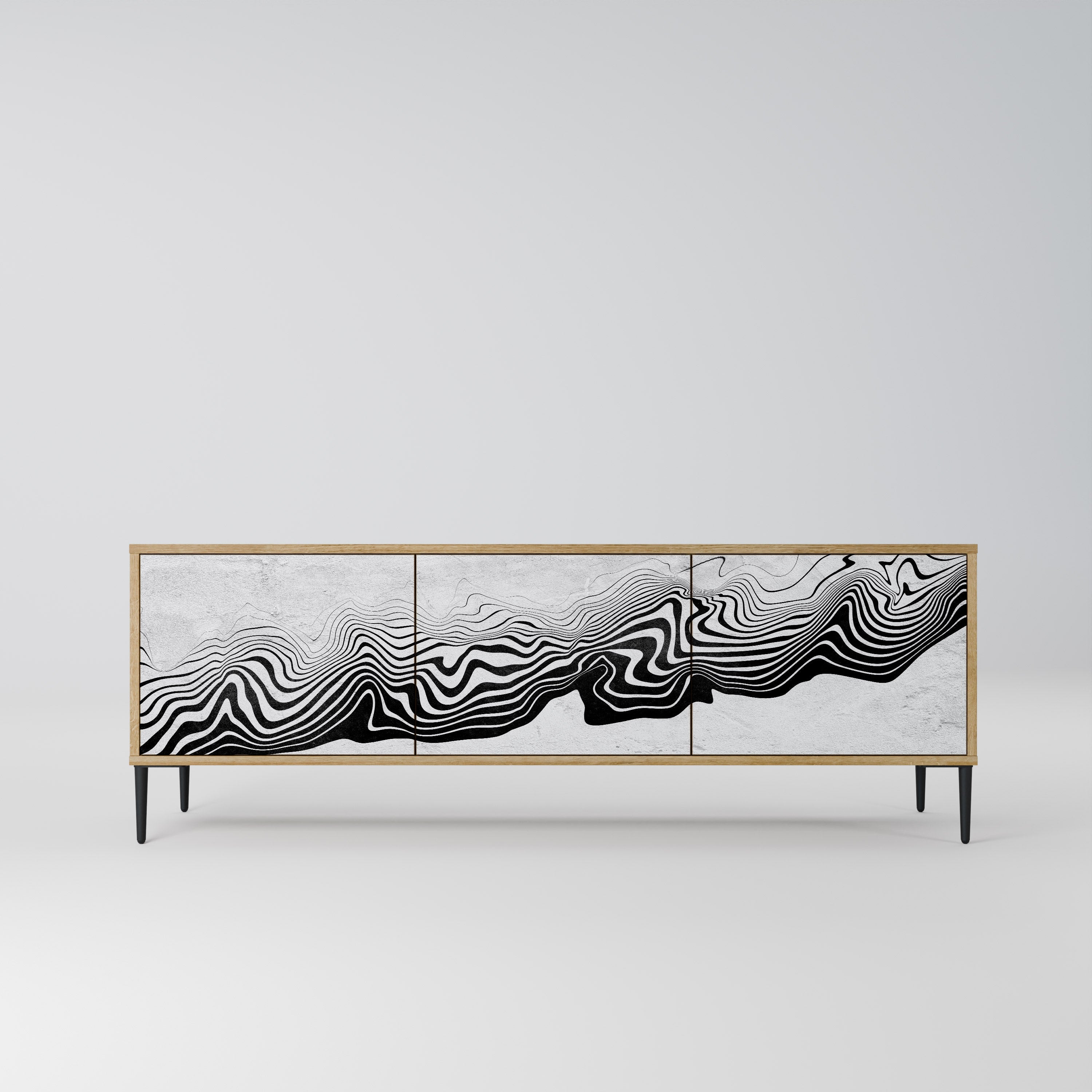 Βάση τηλεόρασης MONOCHROME MIRAGE 3 πορτών σε εφέ δρυός