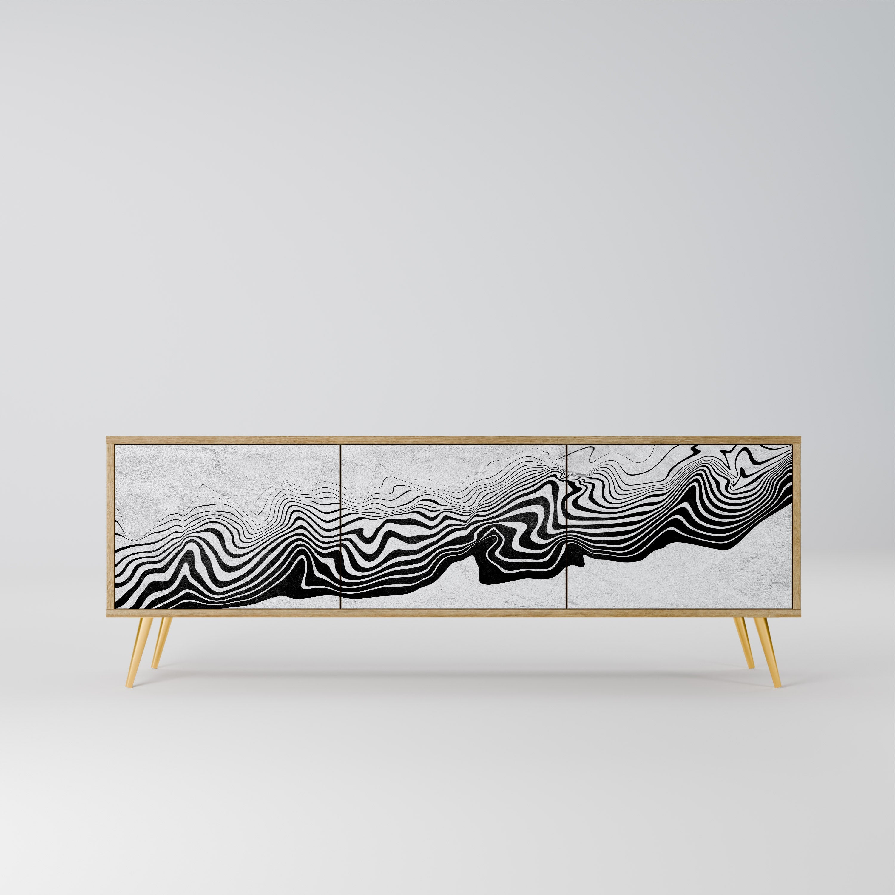 Βάση τηλεόρασης MONOCHROME MIRAGE 3 πορτών σε εφέ δρυός