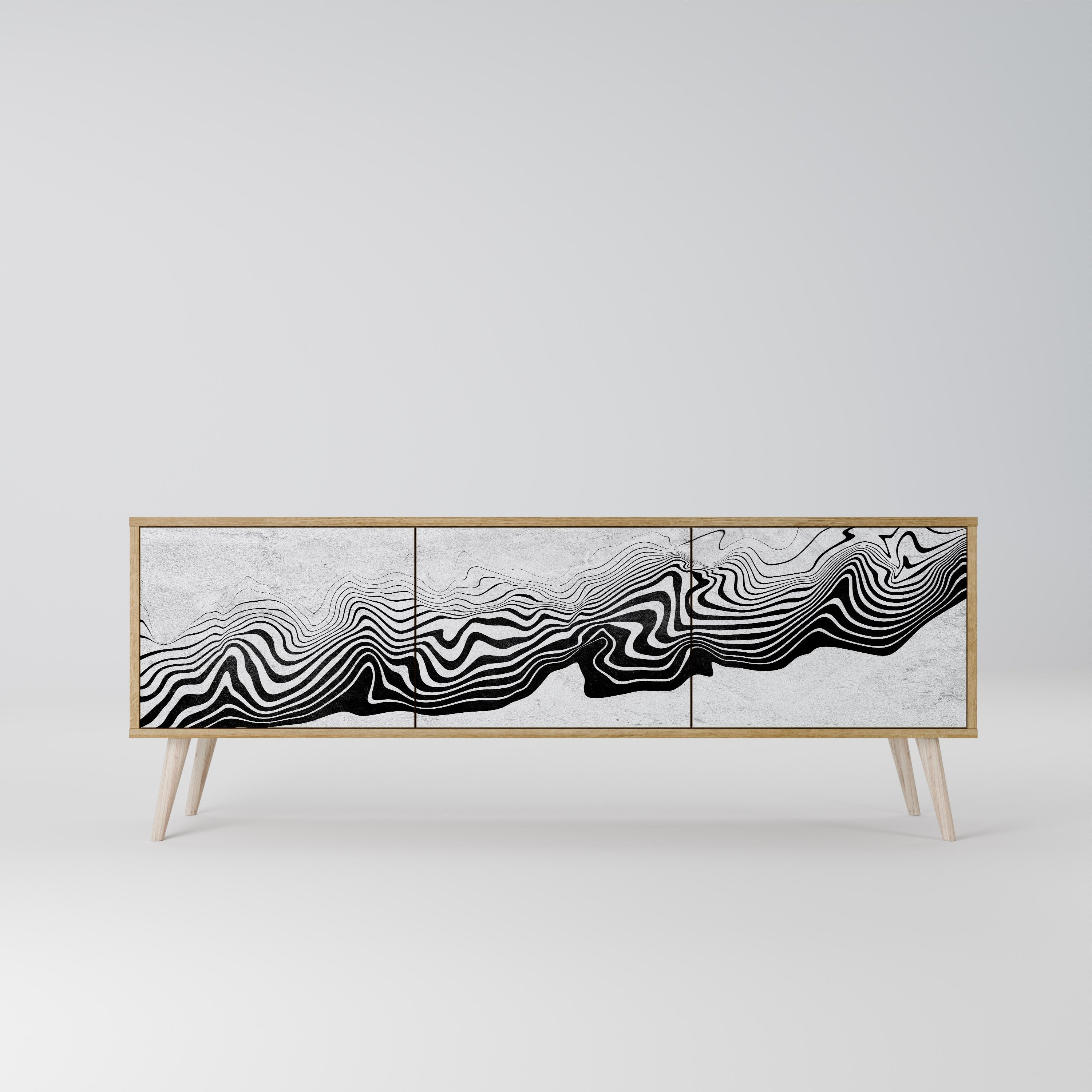 Βάση τηλεόρασης MONOCHROME MIRAGE 3 πορτών σε εφέ δρυός
