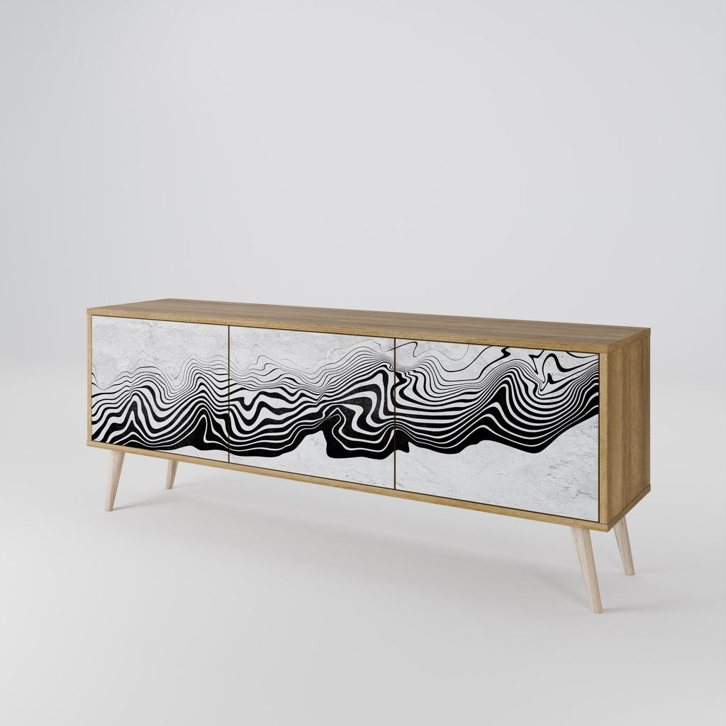 Βάση τηλεόρασης MONOCHROME MIRAGE 3 πορτών σε εφέ δρυός