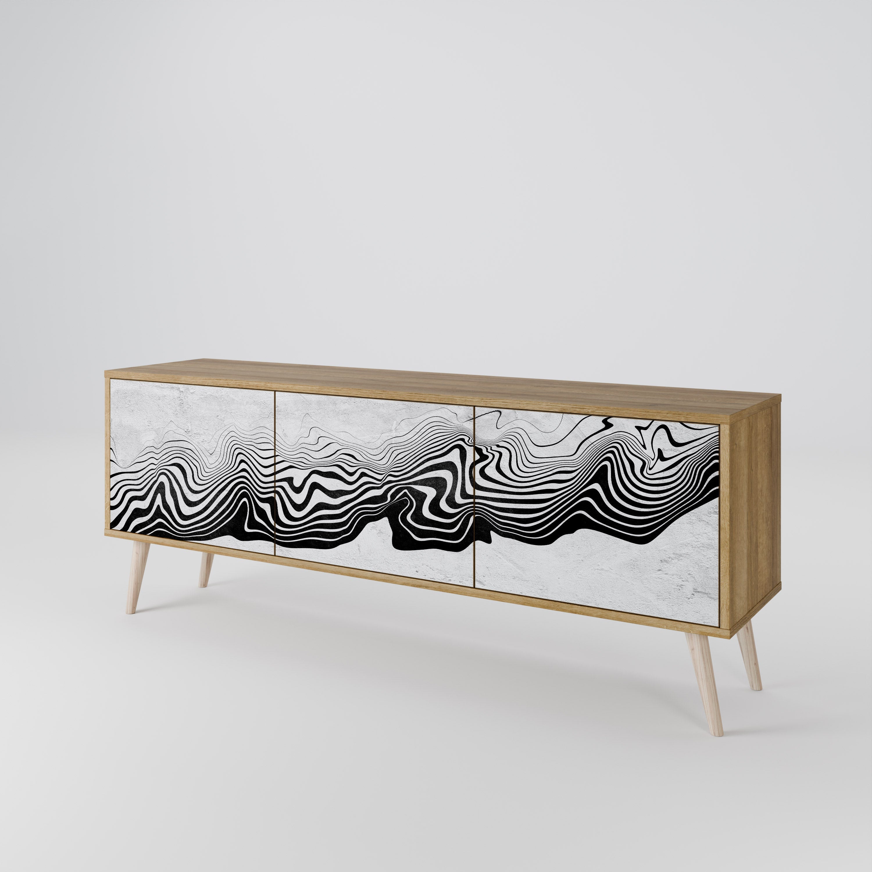 Βάση τηλεόρασης MONOCHROME MIRAGE 3 πορτών σε εφέ δρυός