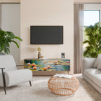 BLOOMING WATERS 3-Door TV Cabinet