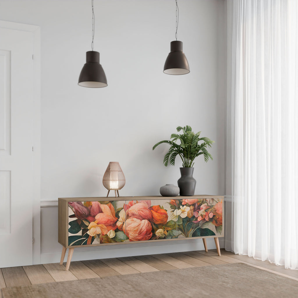 Βάση τηλεόρασης STYLISH BEAUTY με 3 πόρτες σε όψη δρυός