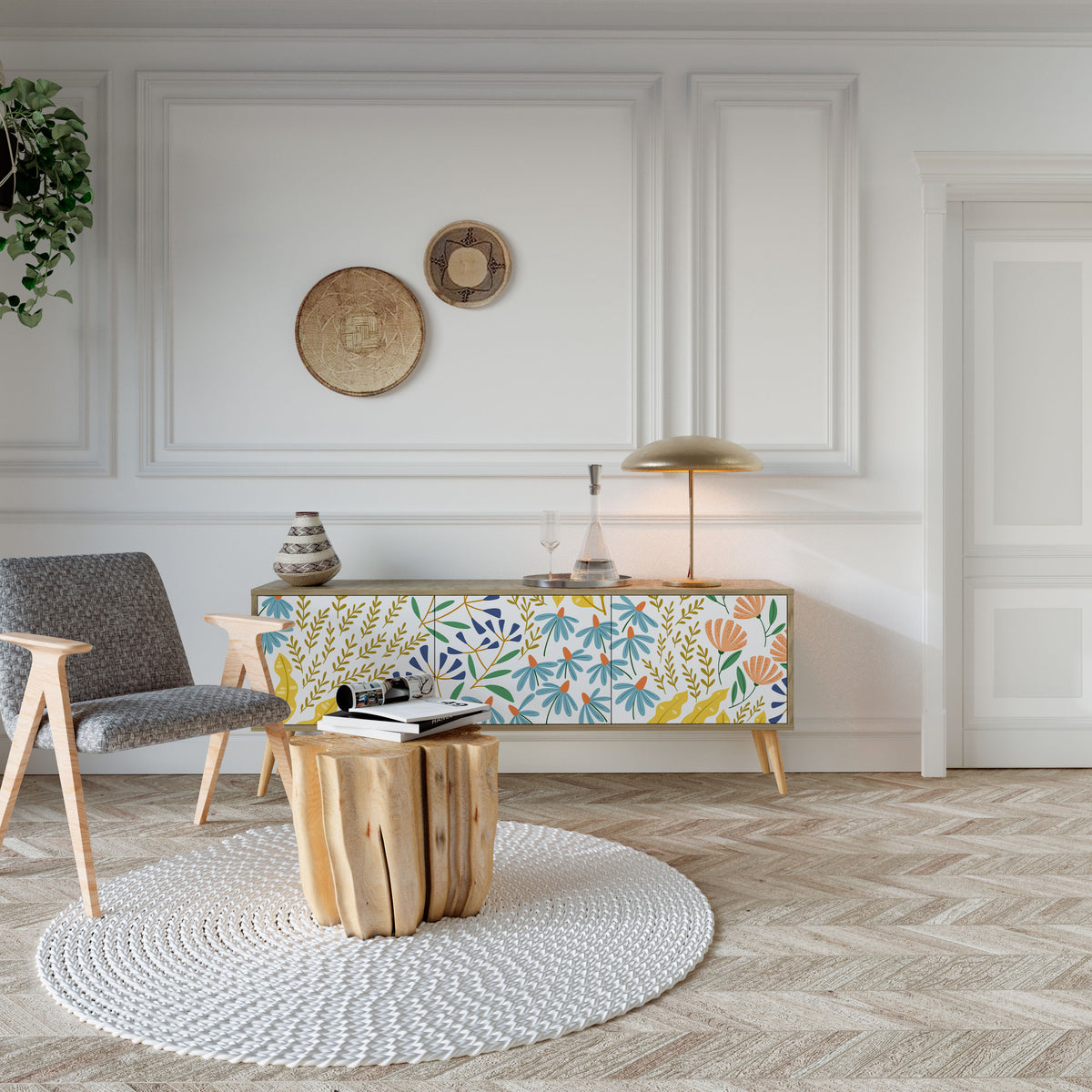 HELLO SPRING Έπιπλο τηλεόρασης 3-θυρών