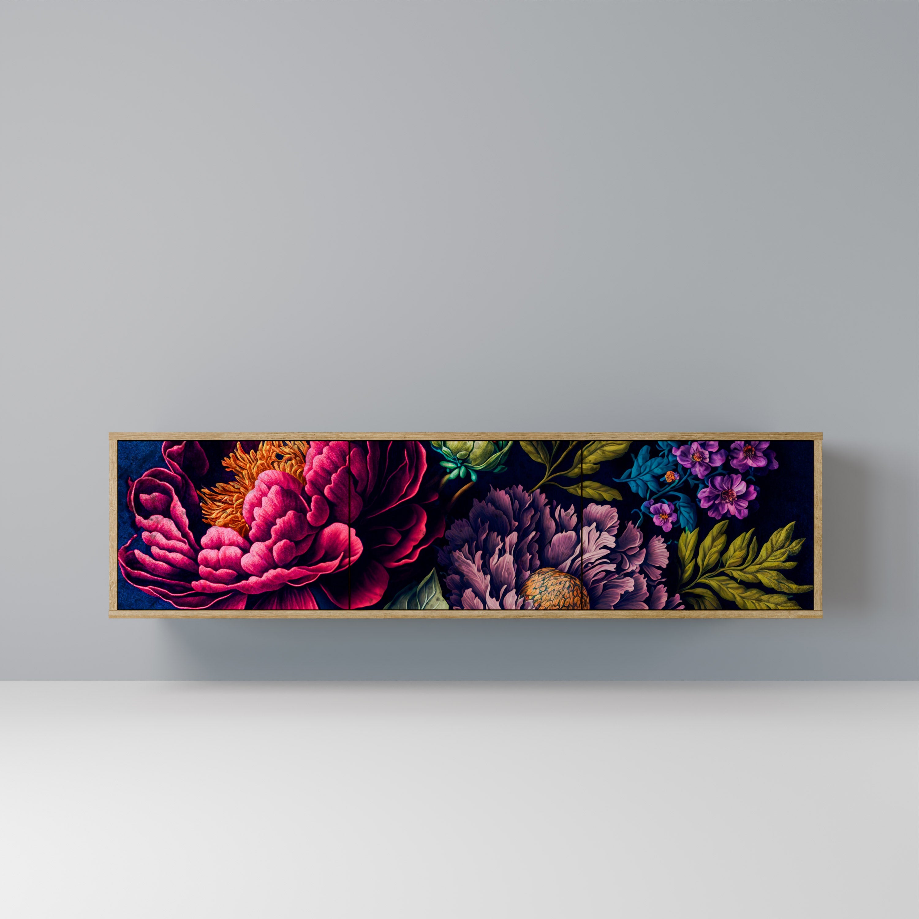 Βάση τηλεόρασης BLOOMING ELEGANCE 3 πορτών σε όψη δρυός