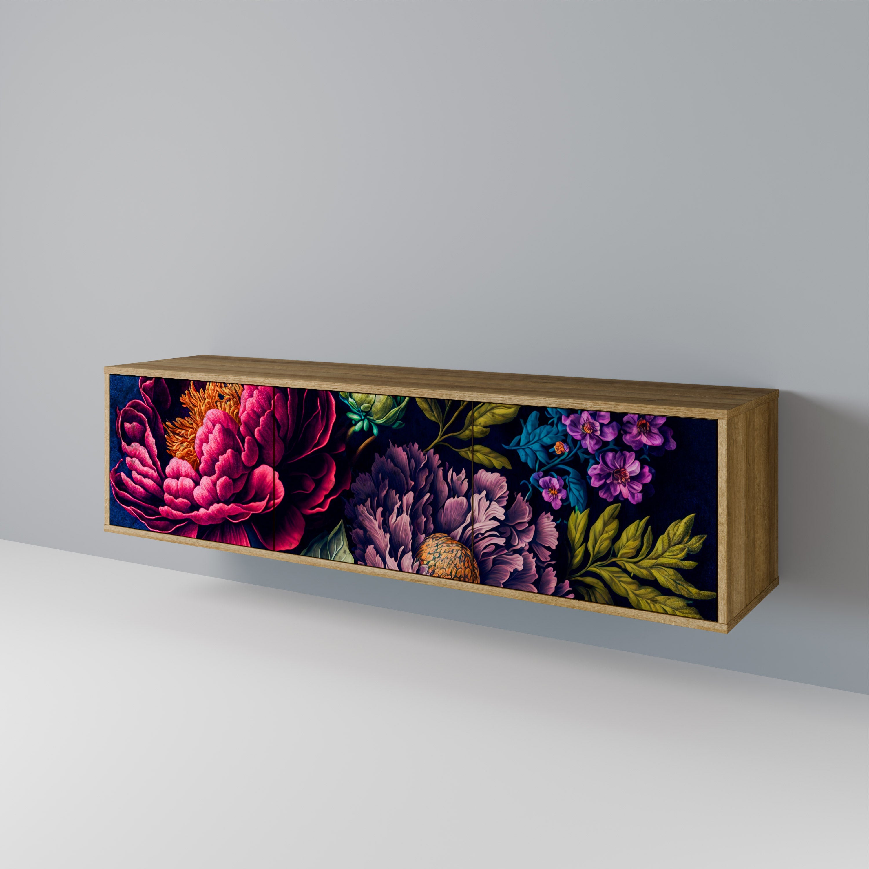 Βάση τηλεόρασης BLOOMING ELEGANCE 3 πορτών σε όψη δρυός