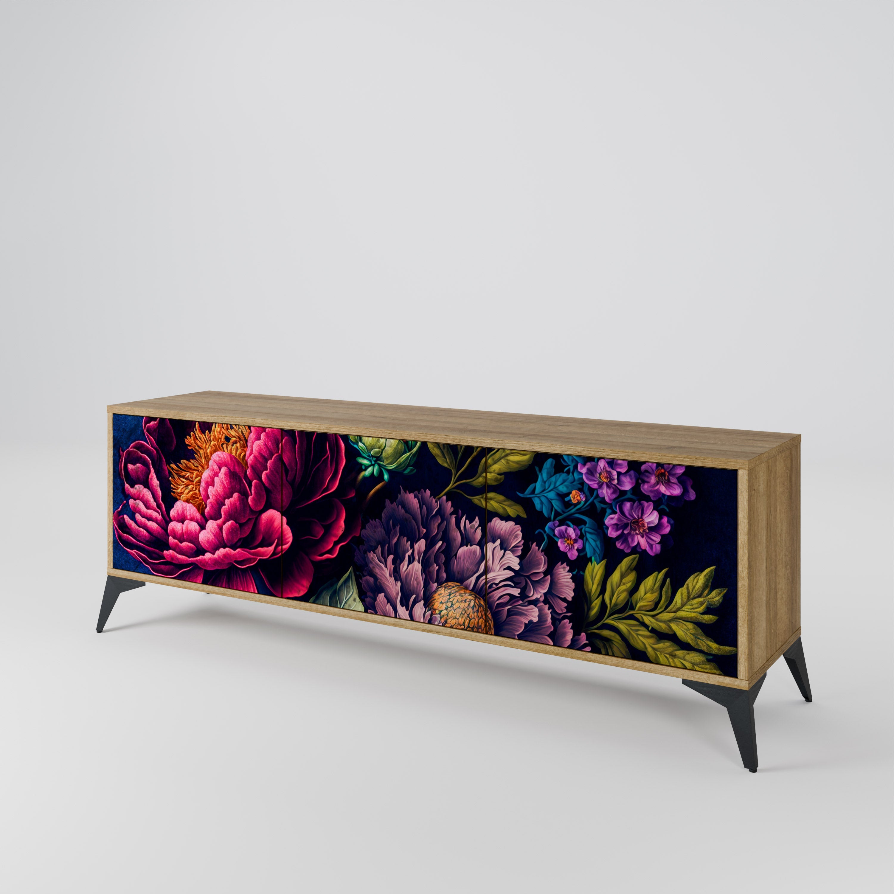 Βάση τηλεόρασης BLOOMING ELEGANCE 3 πορτών σε όψη δρυός