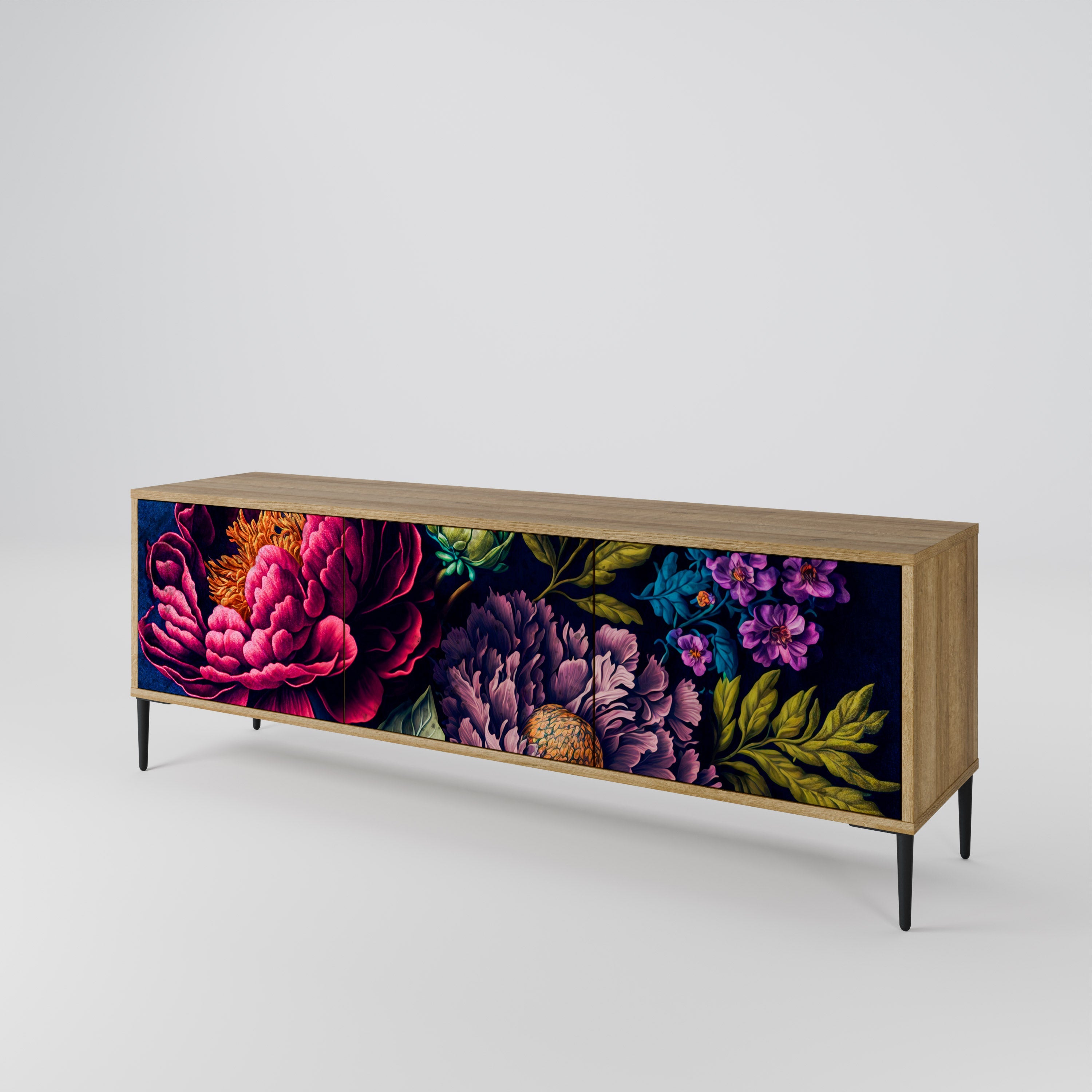 Βάση τηλεόρασης BLOOMING ELEGANCE 3 πορτών σε όψη δρυός