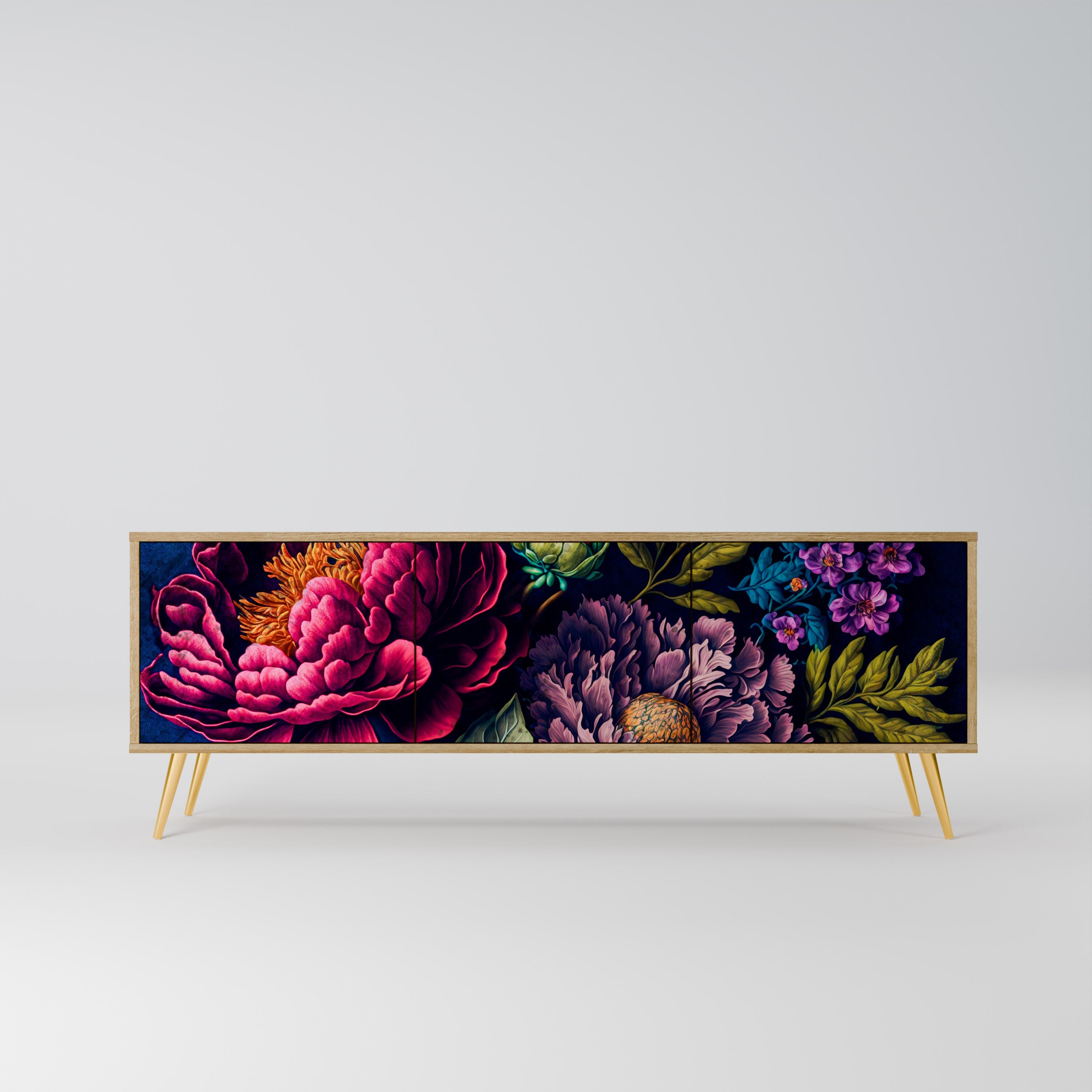 Βάση τηλεόρασης BLOOMING ELEGANCE 3 πορτών σε όψη δρυός
