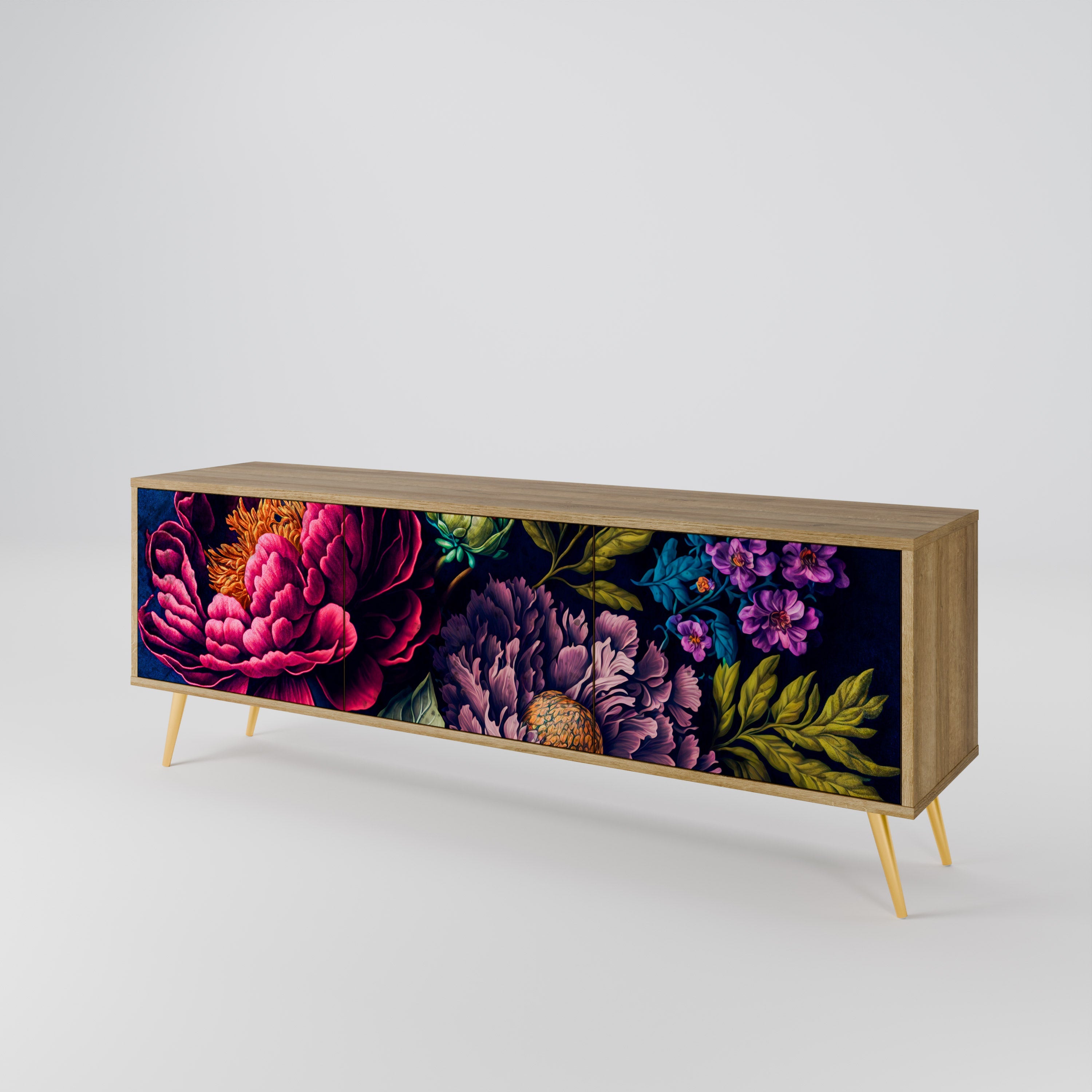 Βάση τηλεόρασης BLOOMING ELEGANCE 3 πορτών σε όψη δρυός