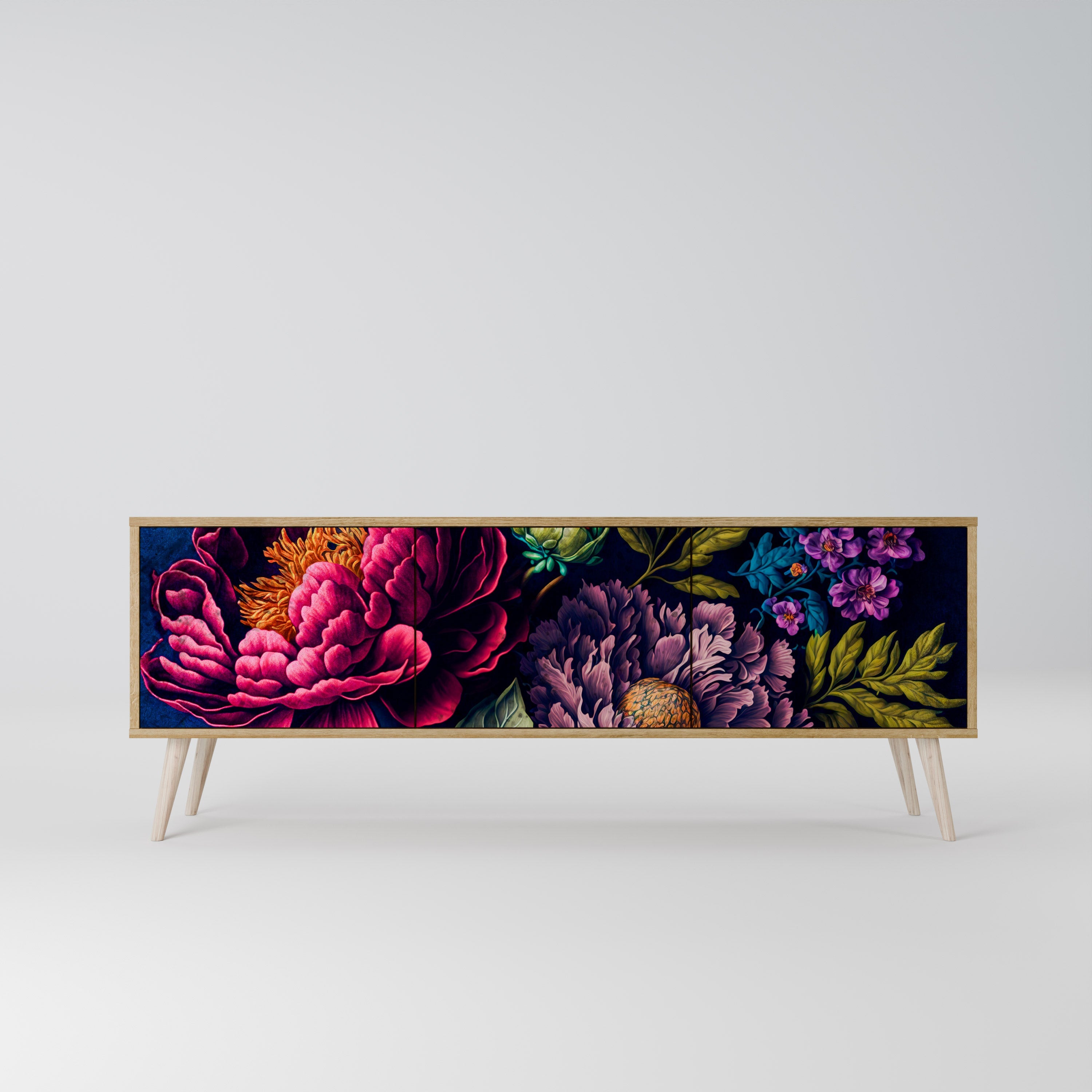 Βάση τηλεόρασης BLOOMING ELEGANCE 3 πορτών σε όψη δρυός