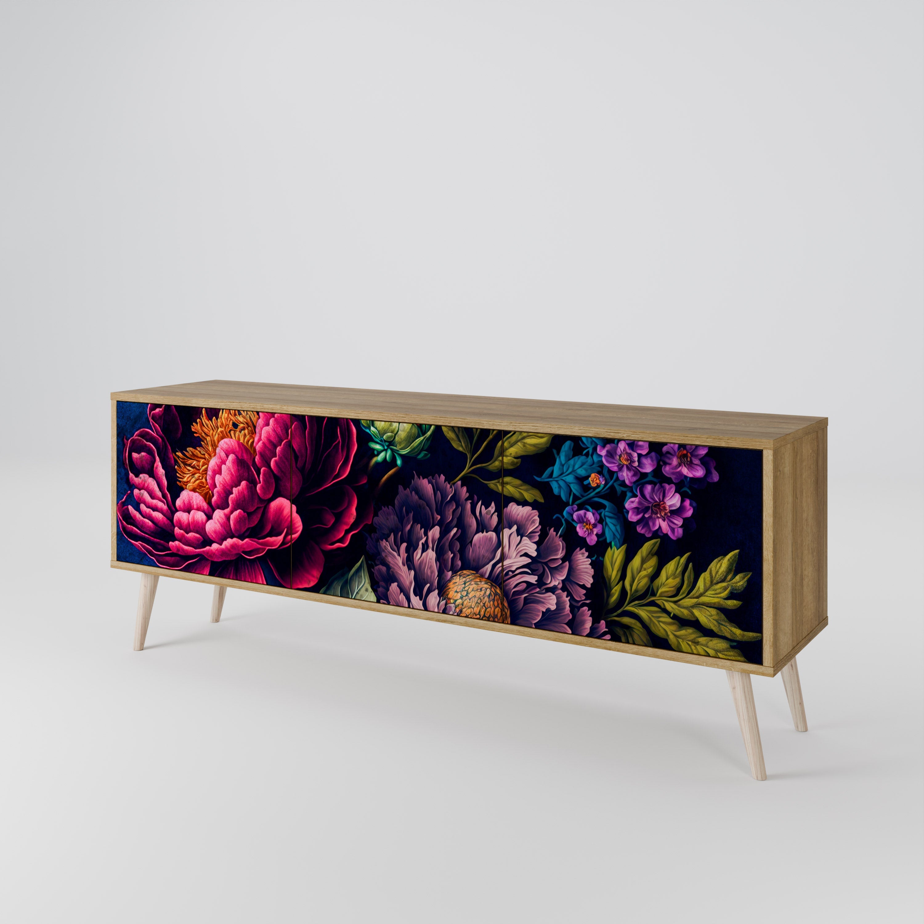 Βάση τηλεόρασης BLOOMING ELEGANCE 3 πορτών σε όψη δρυός