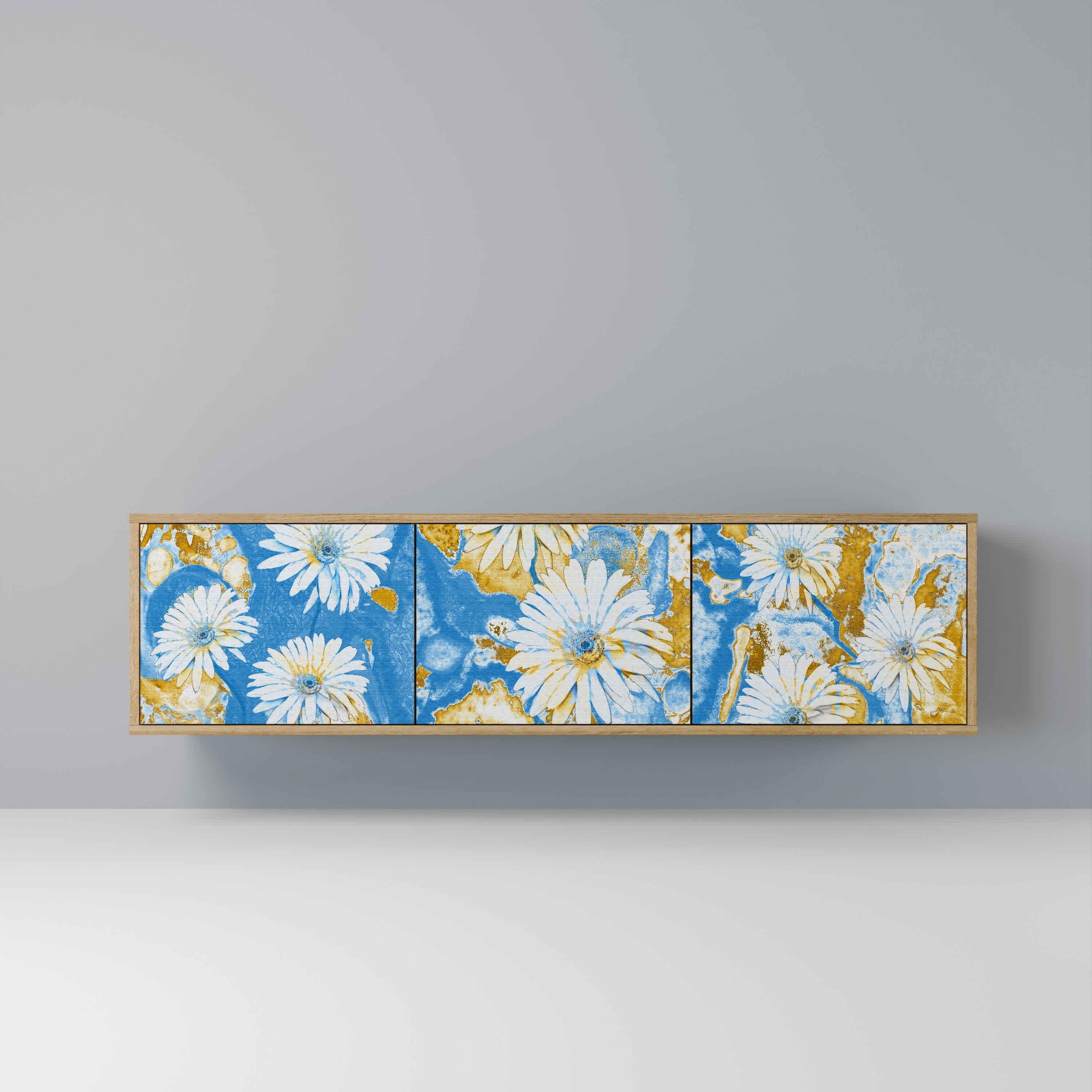 Βάση τηλεόρασης DAISY LUXE με 3 πόρτες σε όψη δρυός