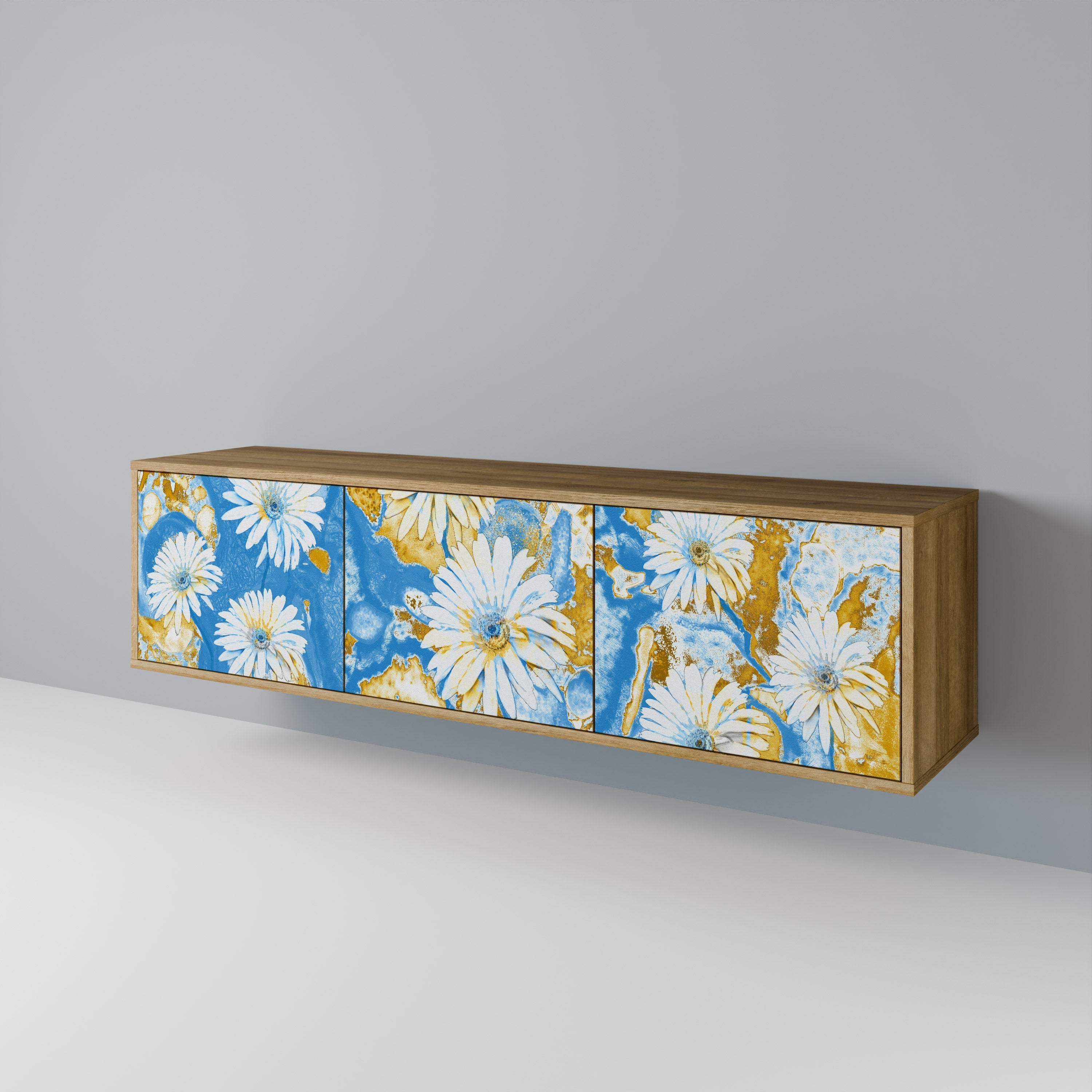 Βάση τηλεόρασης DAISY LUXE με 3 πόρτες σε όψη δρυός
