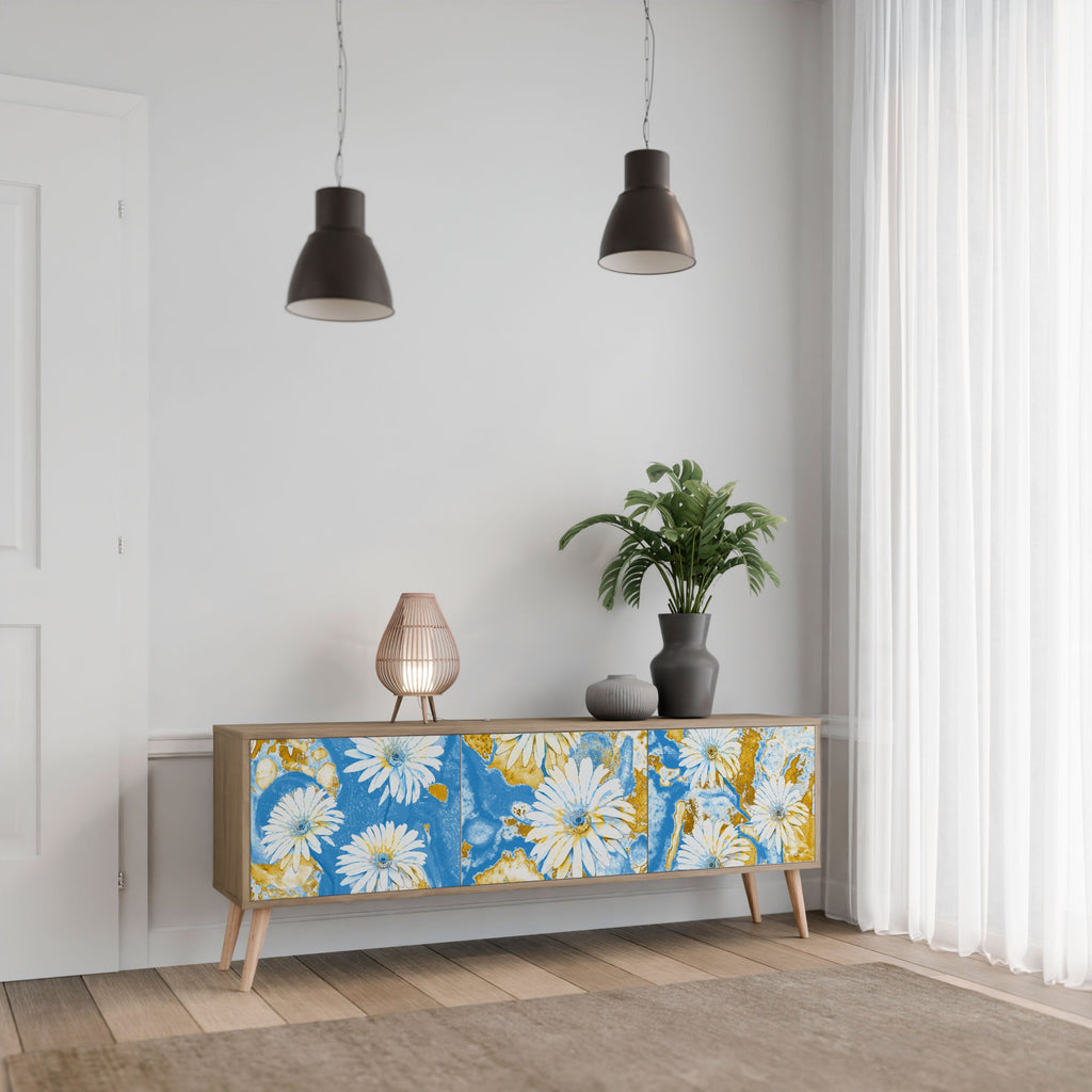 Βάση τηλεόρασης DAISY LUXE με 3 πόρτες σε όψη δρυός