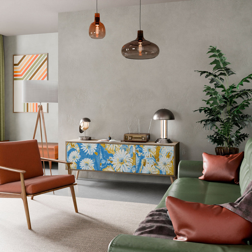 Βάση τηλεόρασης DAISY LUXE με 3 πόρτες σε όψη δρυός
