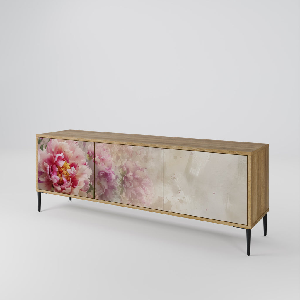 PEONY WHISPER Τριθέσια βάση τηλεόρασης σε όψη δρυός