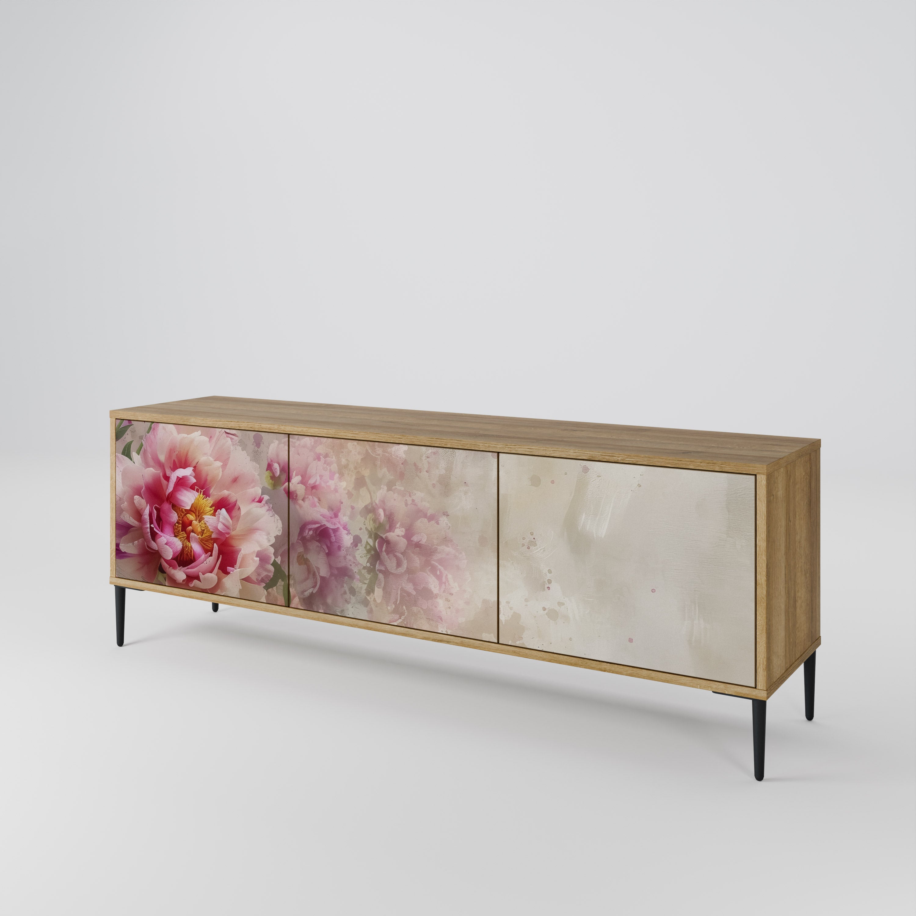 PEONY WHISPER Τριθέσια βάση τηλεόρασης σε όψη δρυός