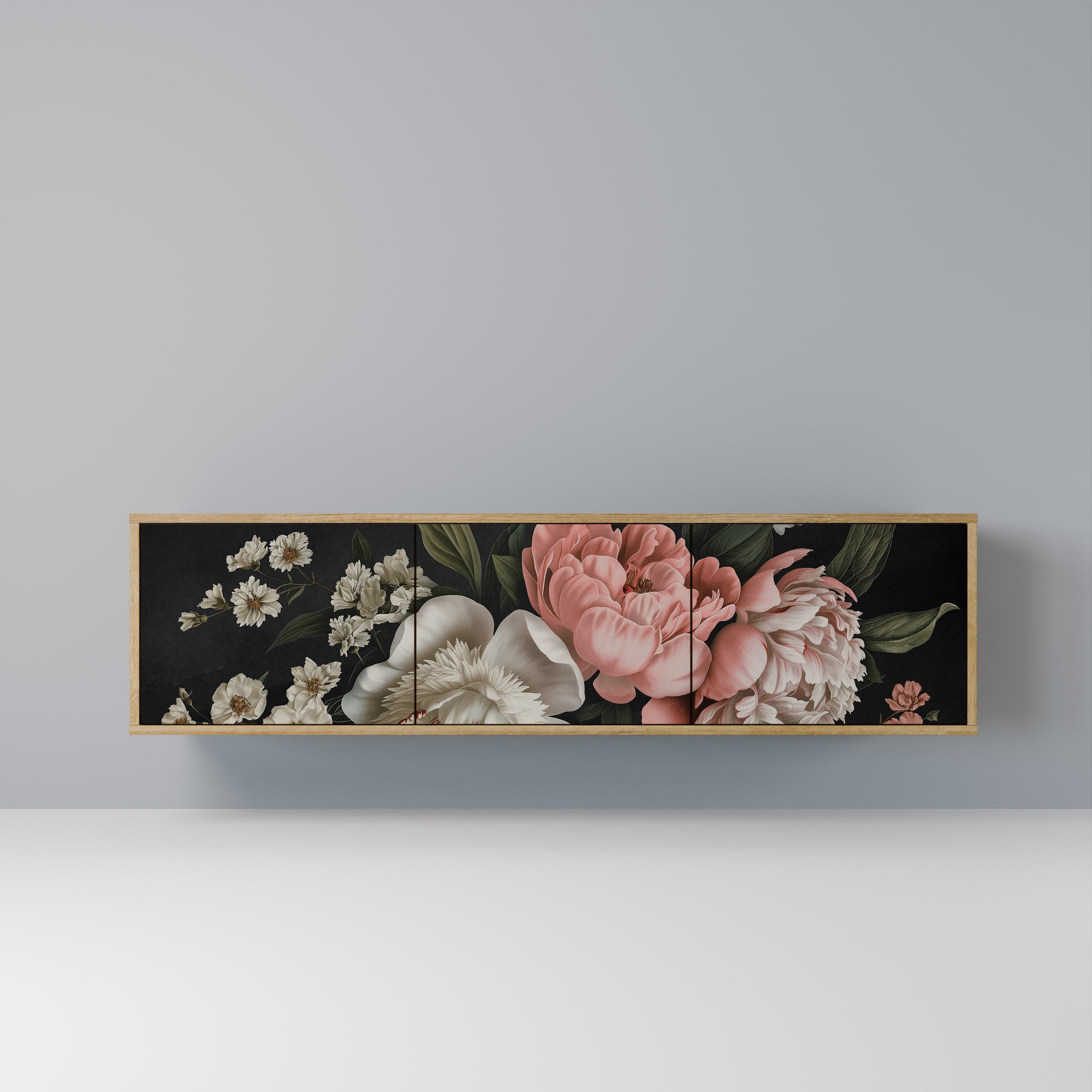 Βάση τηλεόρασης LUSH ELEGANCE με 3 πόρτες σε όψη δρυός