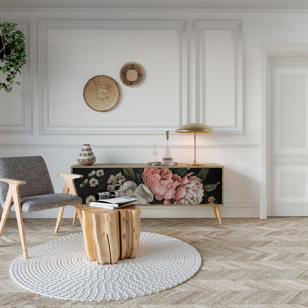 Βάση τηλεόρασης LUSH ELEGANCE με 3 πόρτες σε όψη δρυός