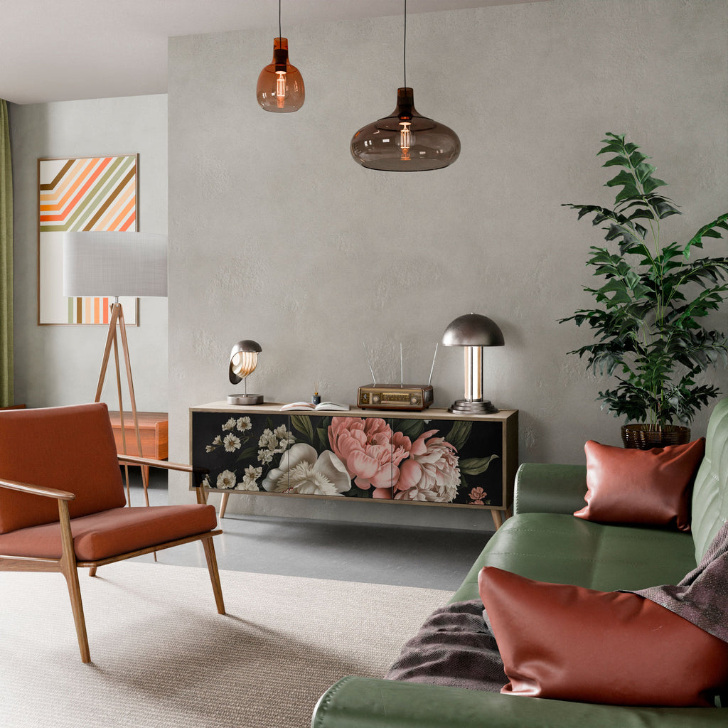 Βάση τηλεόρασης LUSH ELEGANCE με 3 πόρτες σε όψη δρυός
