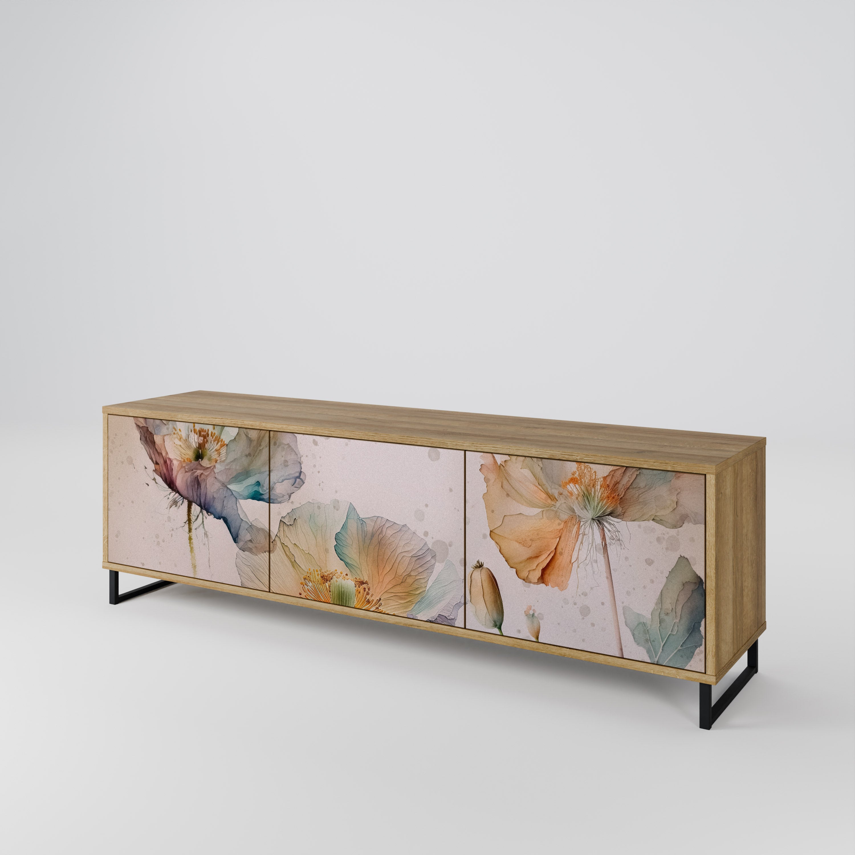 SOFTEN POPPY 3-Door TV Cabinet