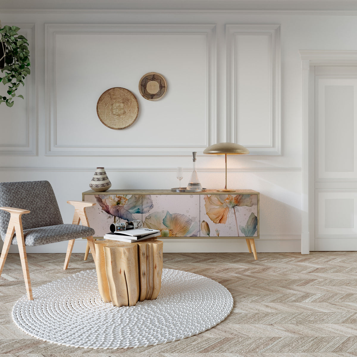 SOFTEN POPPY Έπιπλο τηλεόρασης 3-θυρών