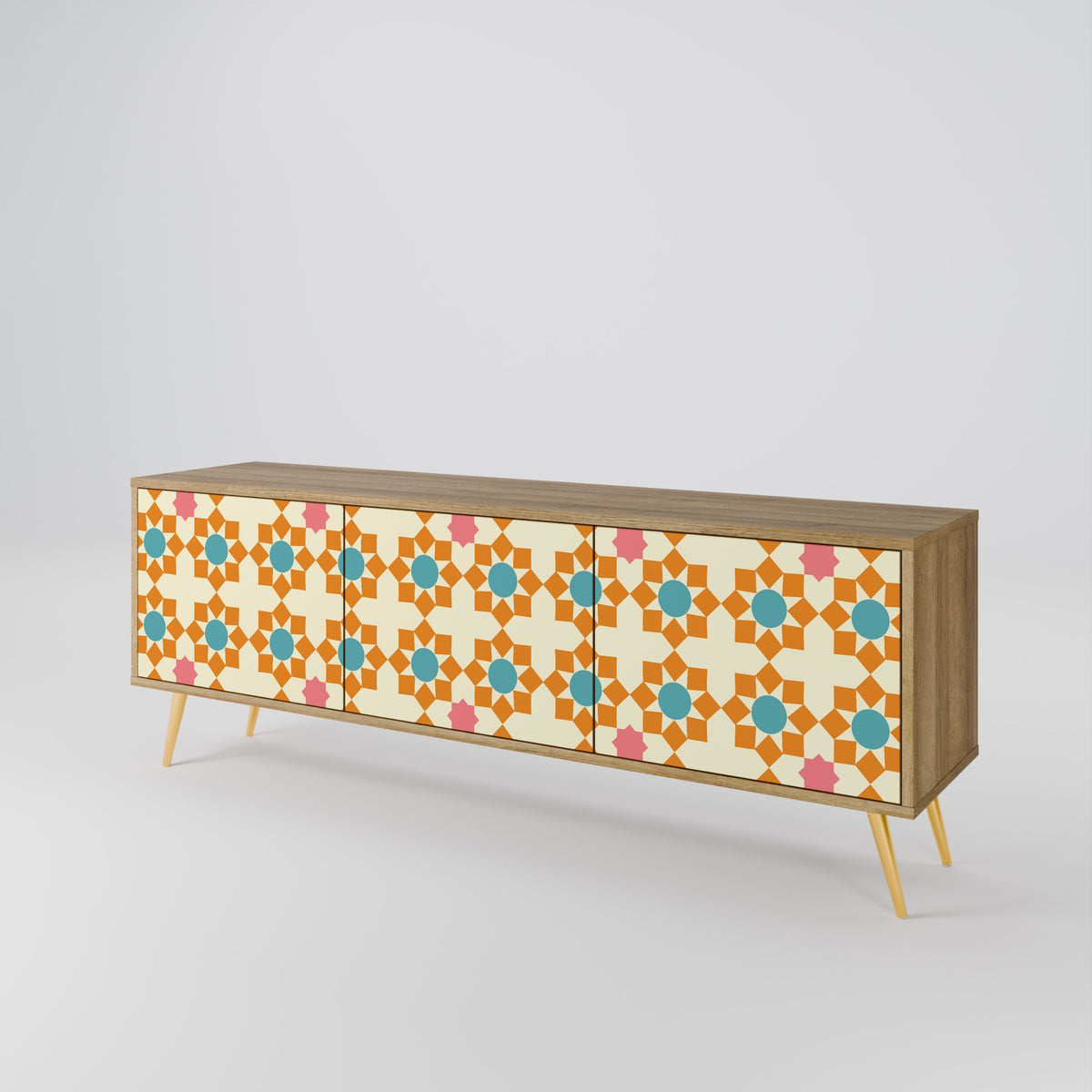 FLORAL DECOR Έπιπλο τηλεόρασης 3-θυρών