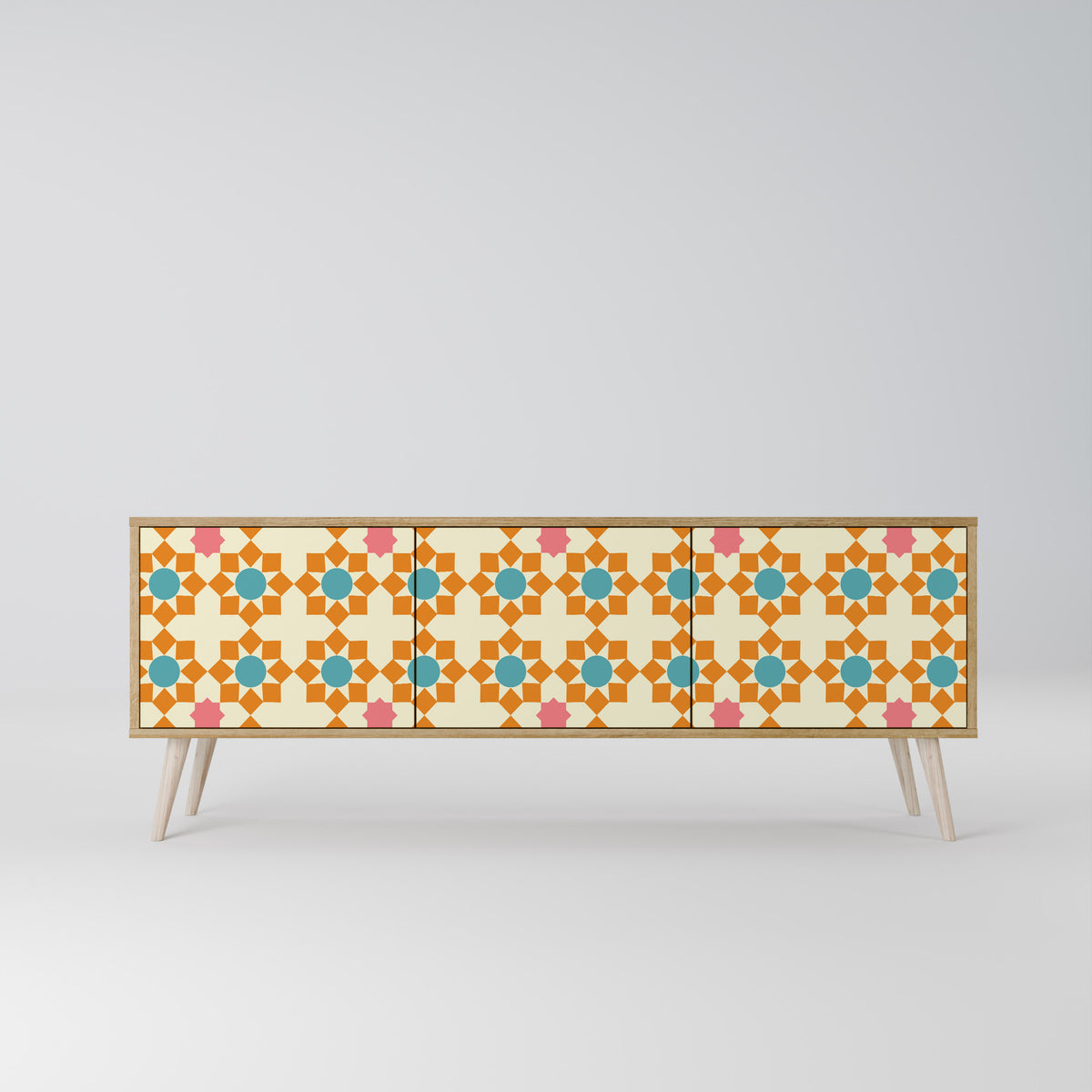 FLORAL DECOR Έπιπλο τηλεόρασης 3-θυρών