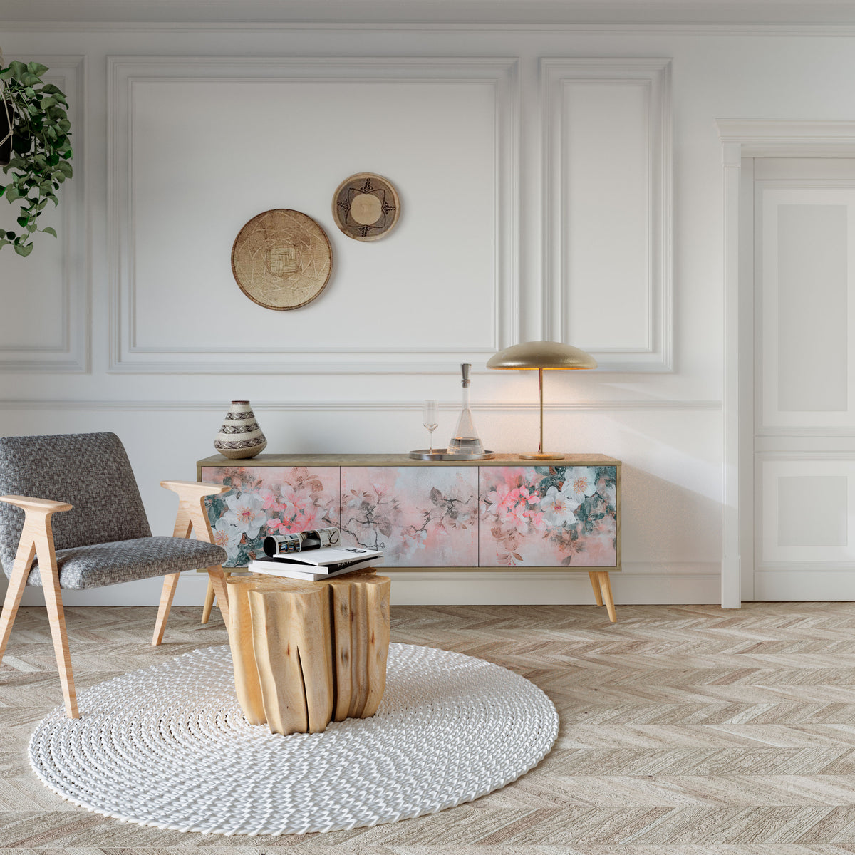 CHERRY BLOSSOM Έπιπλο τηλεόρασης 3-θυρών