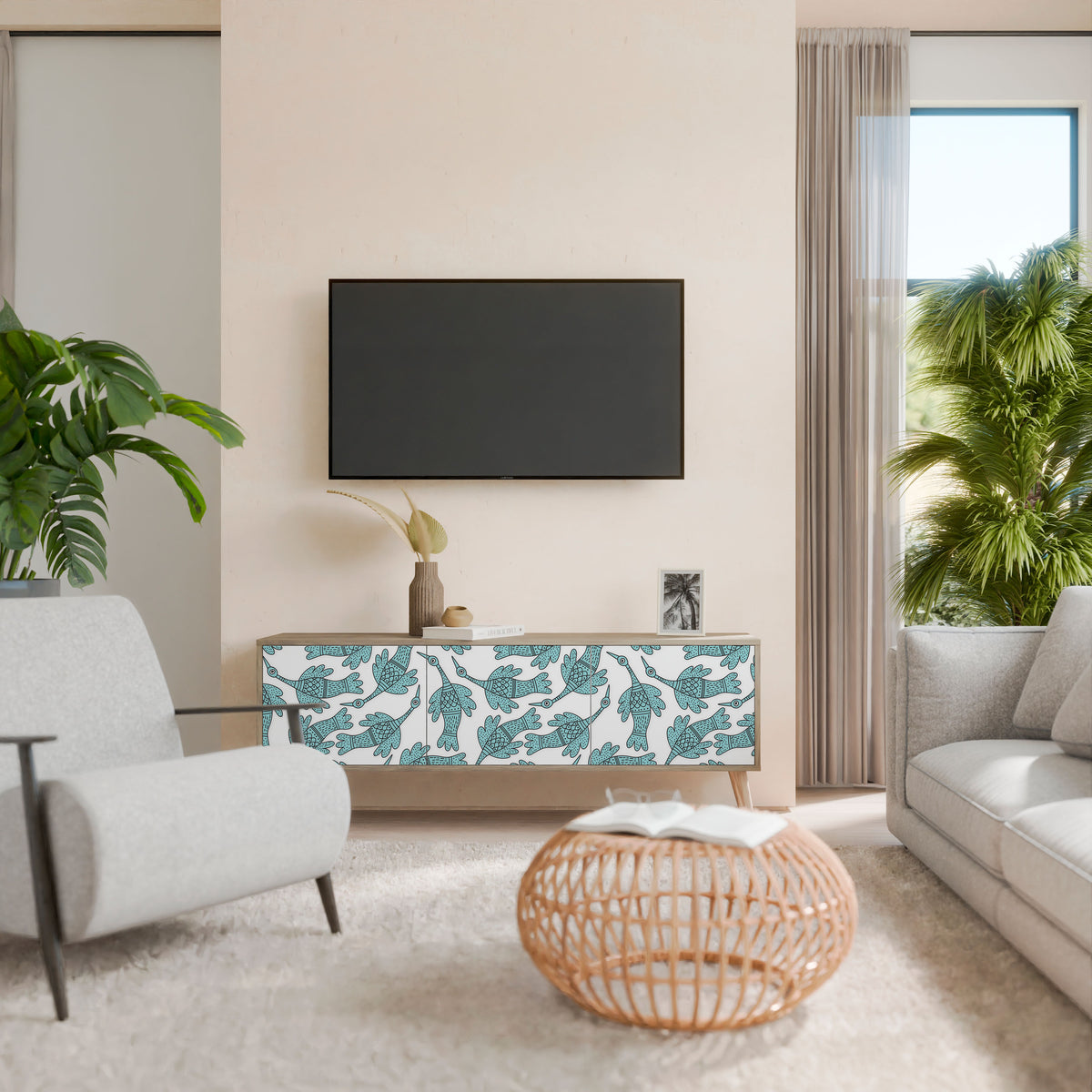 WATERSPOUT SONGIBIRD 3-Door TV Cabinet
