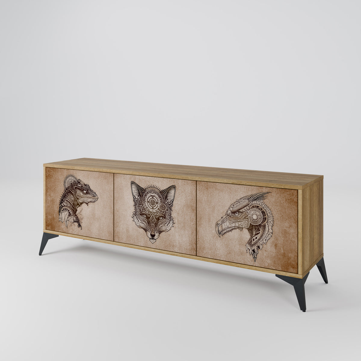 STEAMPUNK CLAN Έπιπλο τηλεόρασης 3-θυρών