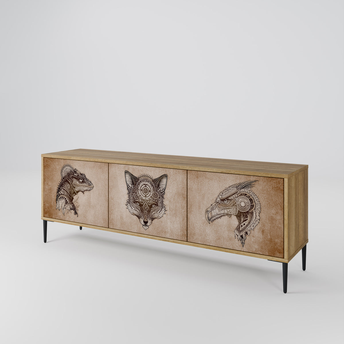 STEAMPUNK CLAN Έπιπλο τηλεόρασης 3-θυρών