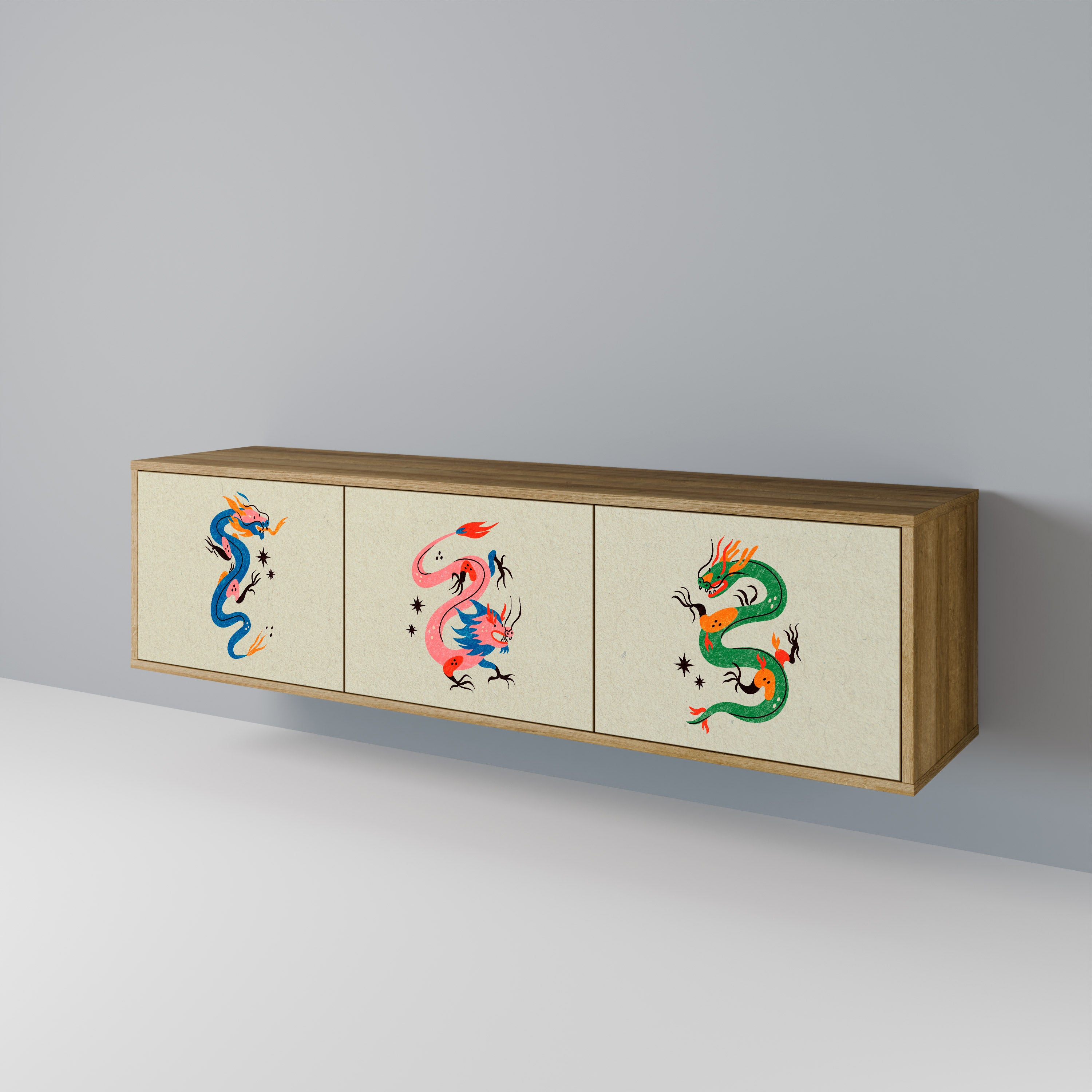 MYTHOLOGICAL CREATURES 3-Door TV Cabinet