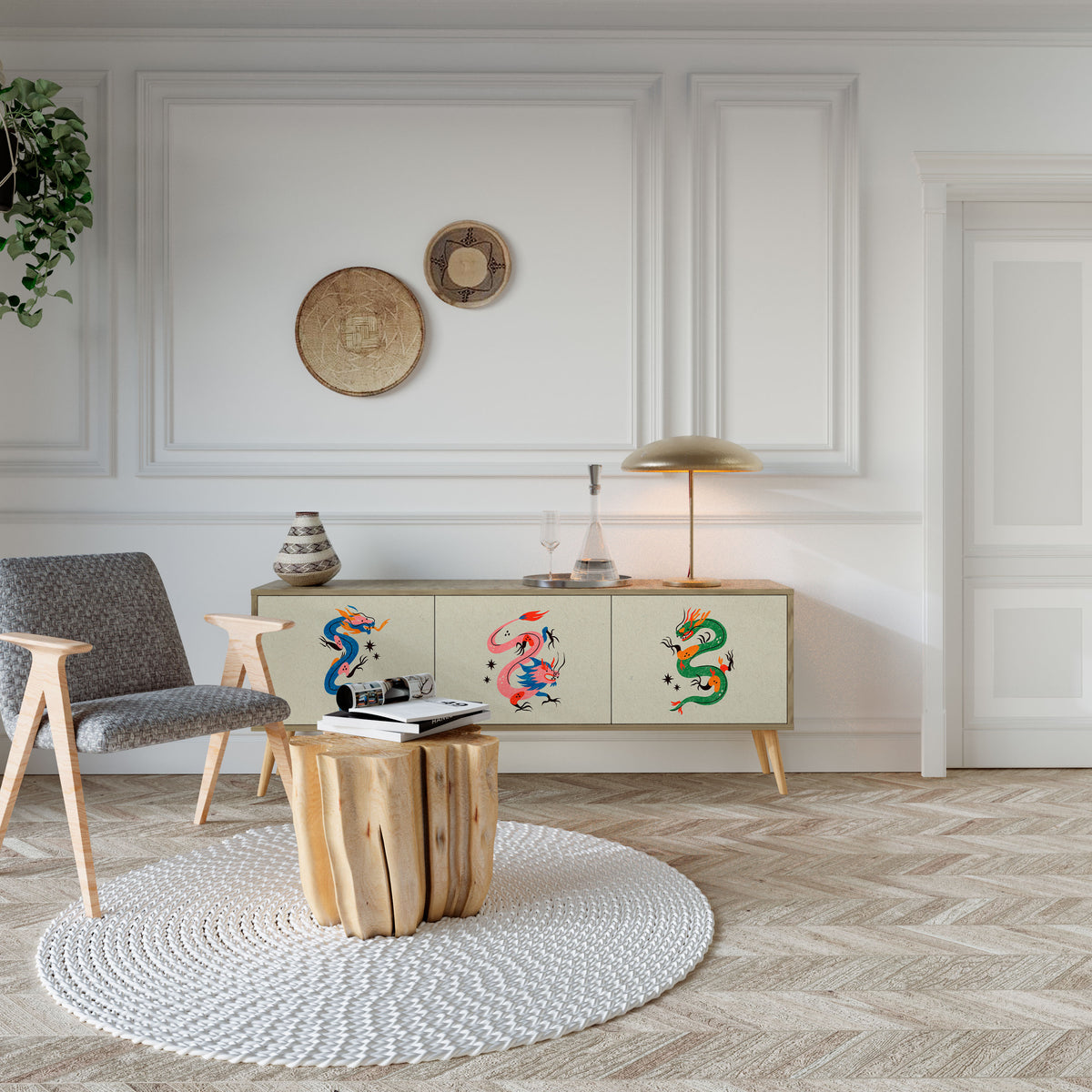 MYTHOLOGICAL CREATURES Έπιπλο τηλεόρασης 3-θυρών