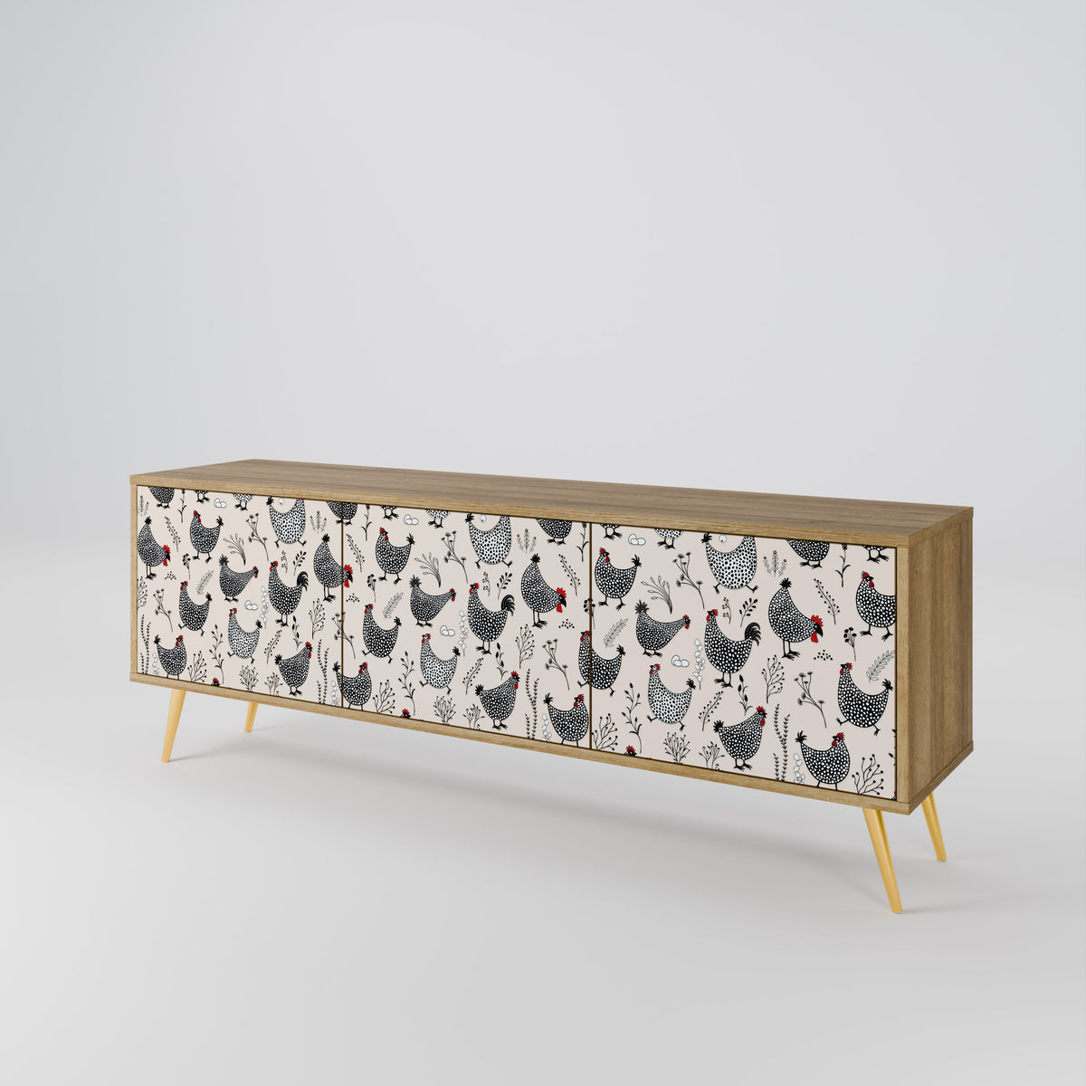 HAPPY HENS Έπιπλο τηλεόρασης 3-θυρών