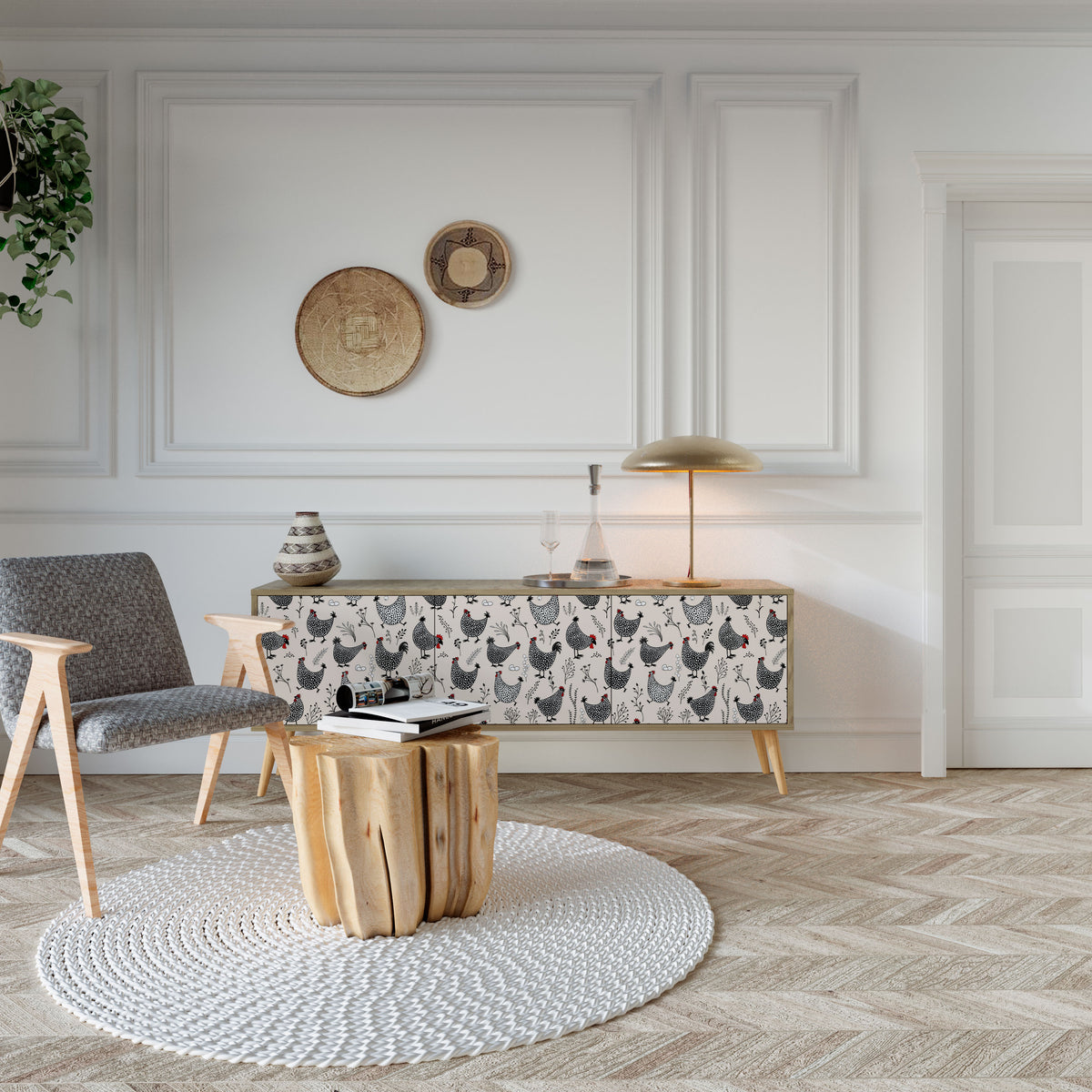 HAPPY HENS Έπιπλο τηλεόρασης 3-θυρών