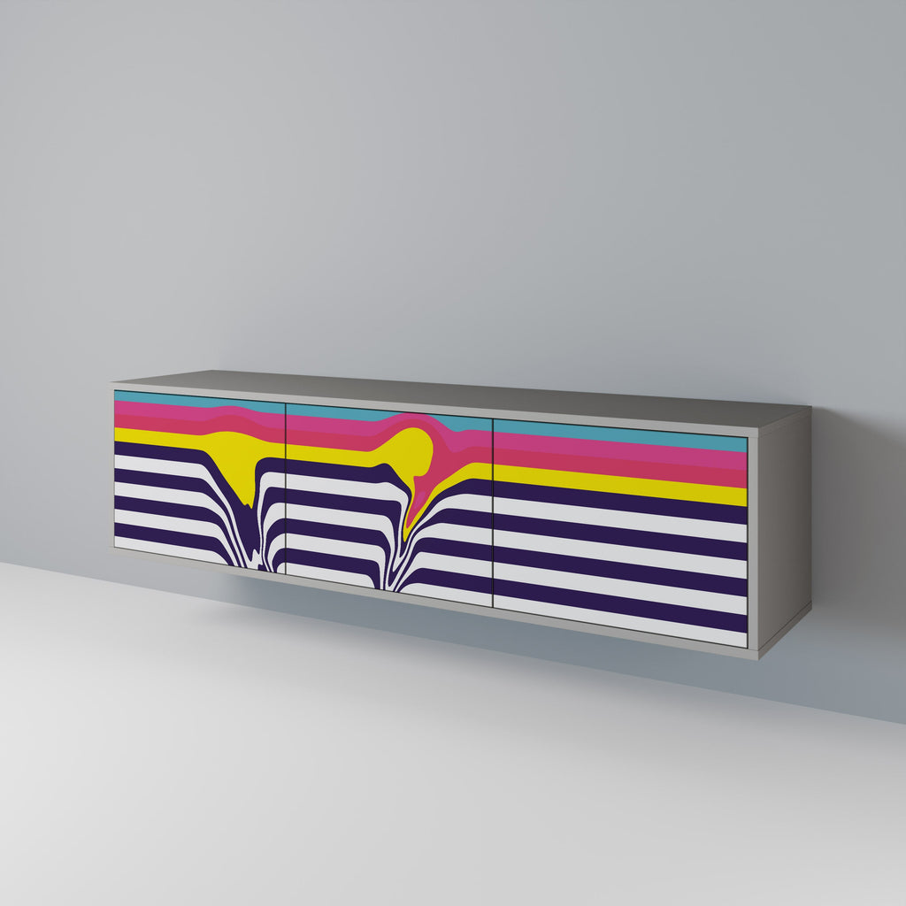 Βάση τηλεόρασης COLORFUL DIVERSION 3 πορτών σε γκρι φινίρισμα