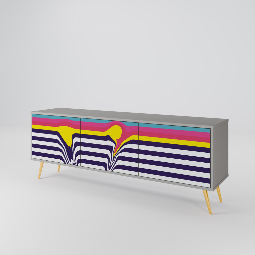 Βάση τηλεόρασης COLORFUL DIVERSION 3 πορτών σε γκρι φινίρισμα