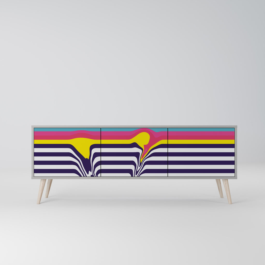 Βάση τηλεόρασης COLORFUL DIVERSION 3 πορτών σε γκρι φινίρισμα