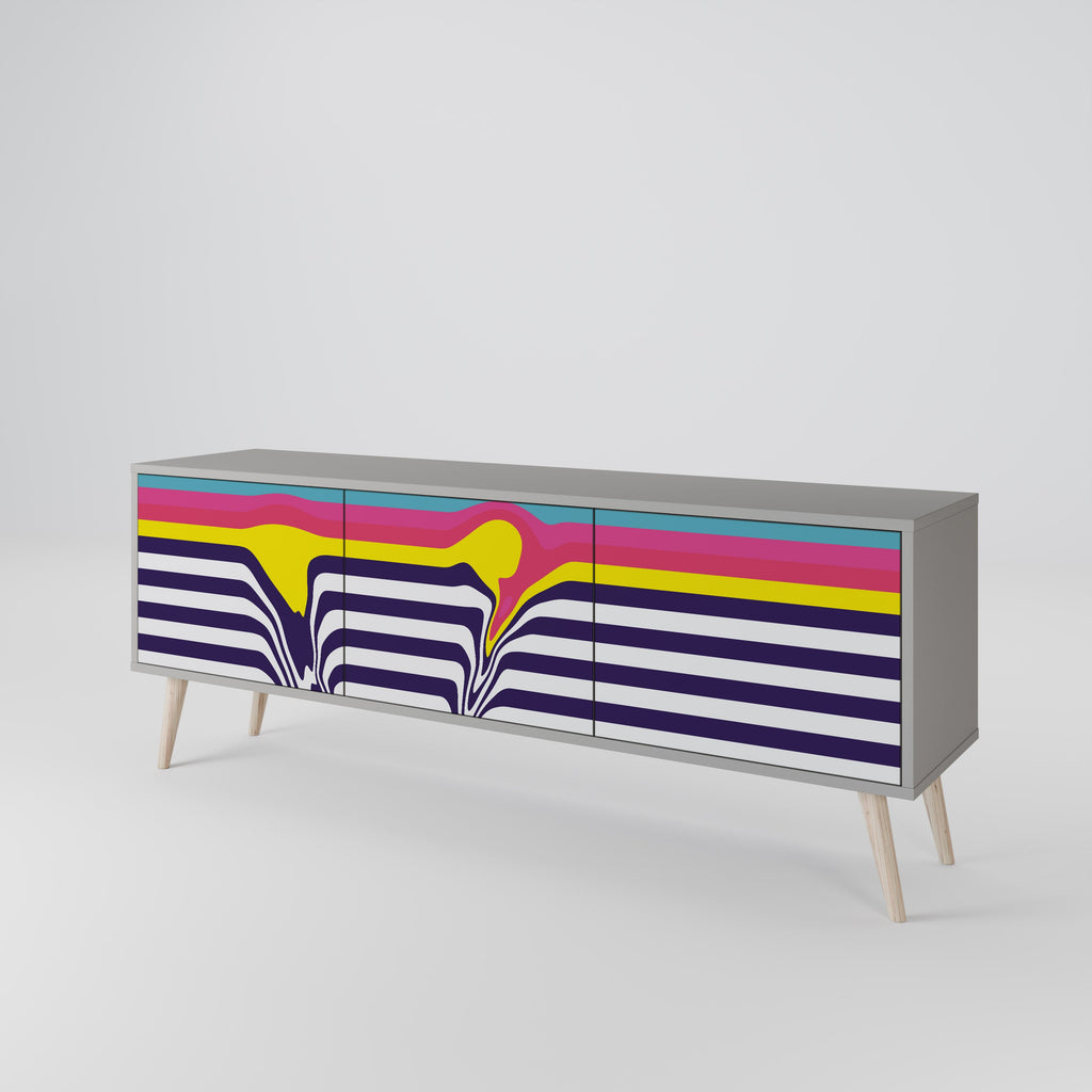 Βάση τηλεόρασης COLORFUL DIVERSION 3 πορτών σε γκρι φινίρισμα