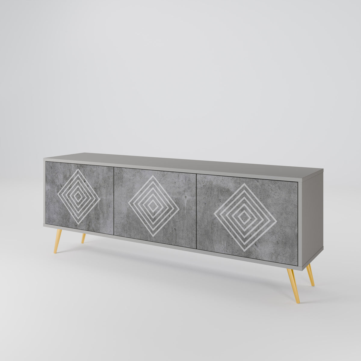 POLYGONAL ARTISTRY 3-Door TV Cabinet